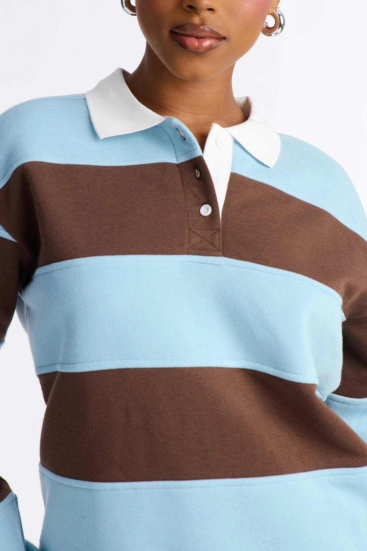 Katie Rugby Striped Polo - Brown/combo — Castanho/combinação
