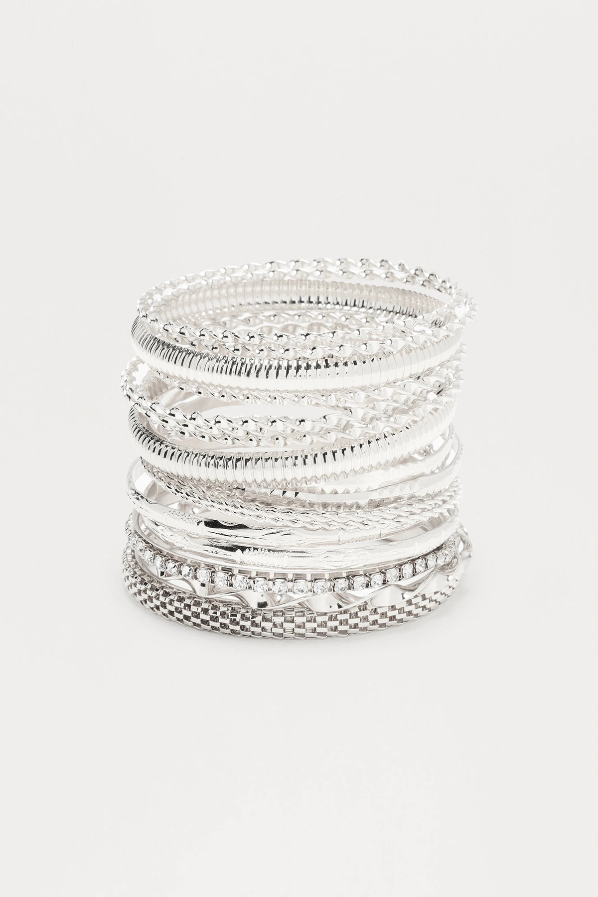 Good For My Soul 18 Piece Bangle Bracelet Set - Silver — Prateado