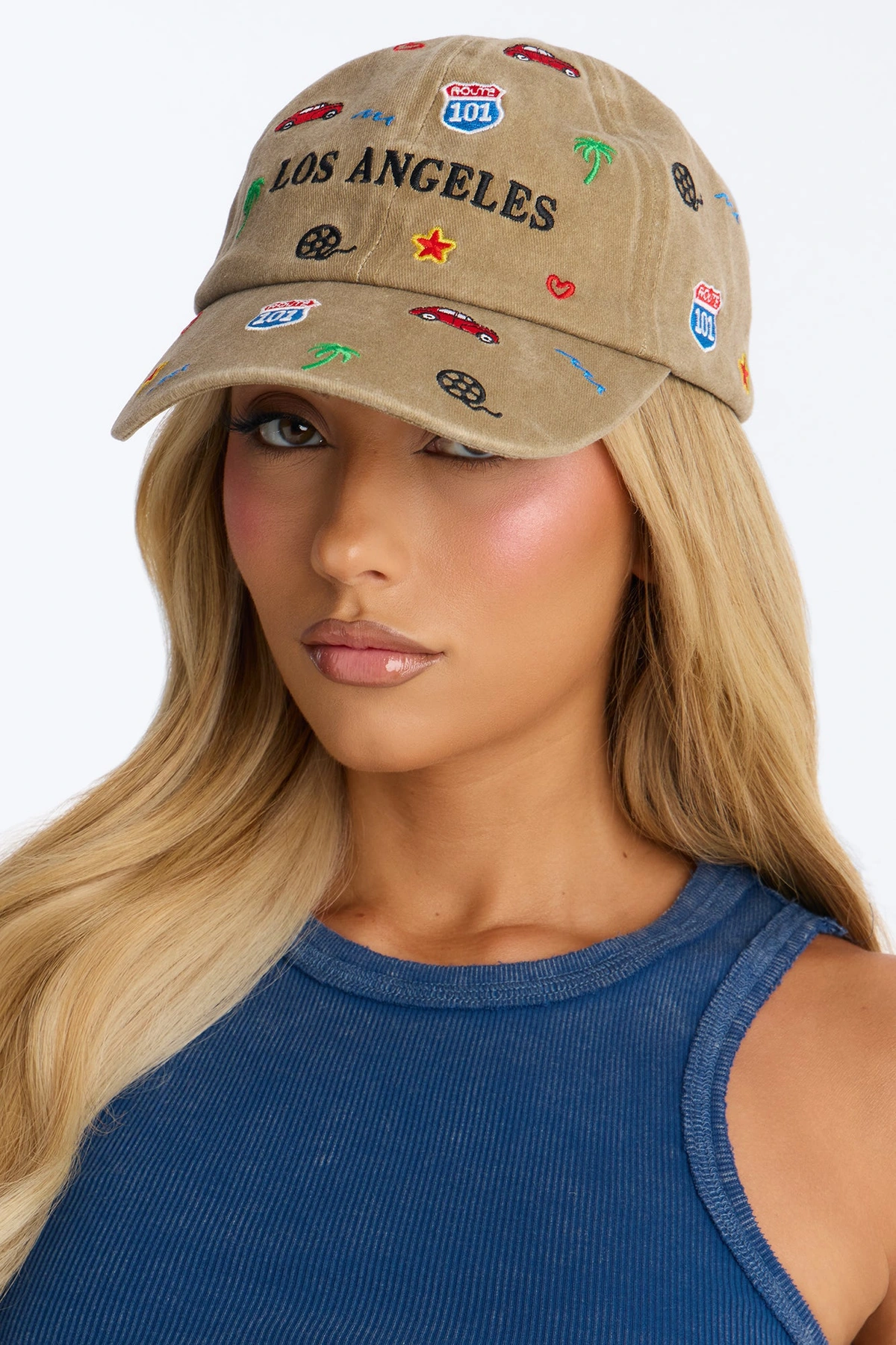 Destination LA Baseball Hat - Tan/Multi — Castanho-claro/Multicolor