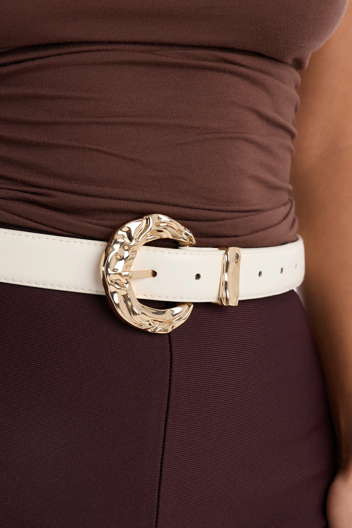 Catch Me Twice Faux Leather Belt Set - Ivory — Marfim