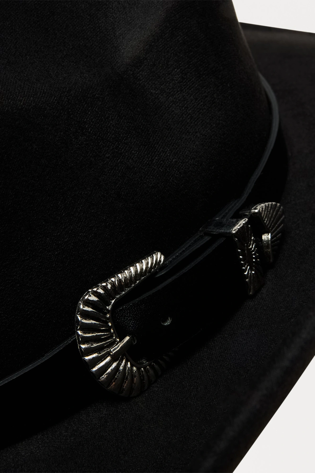 Rodeo Girl Faux Suede Cowboy Hat - Black — Preto