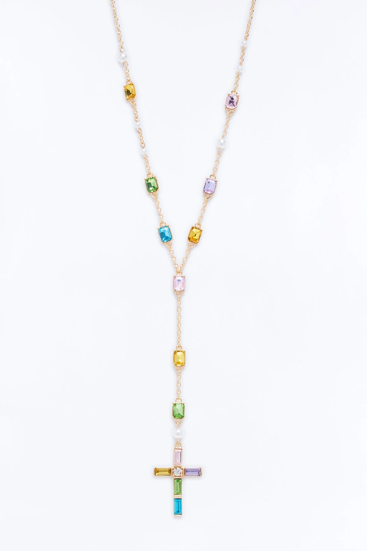 Lighten Up Lariat Necklace - Multi Color — Multicolor