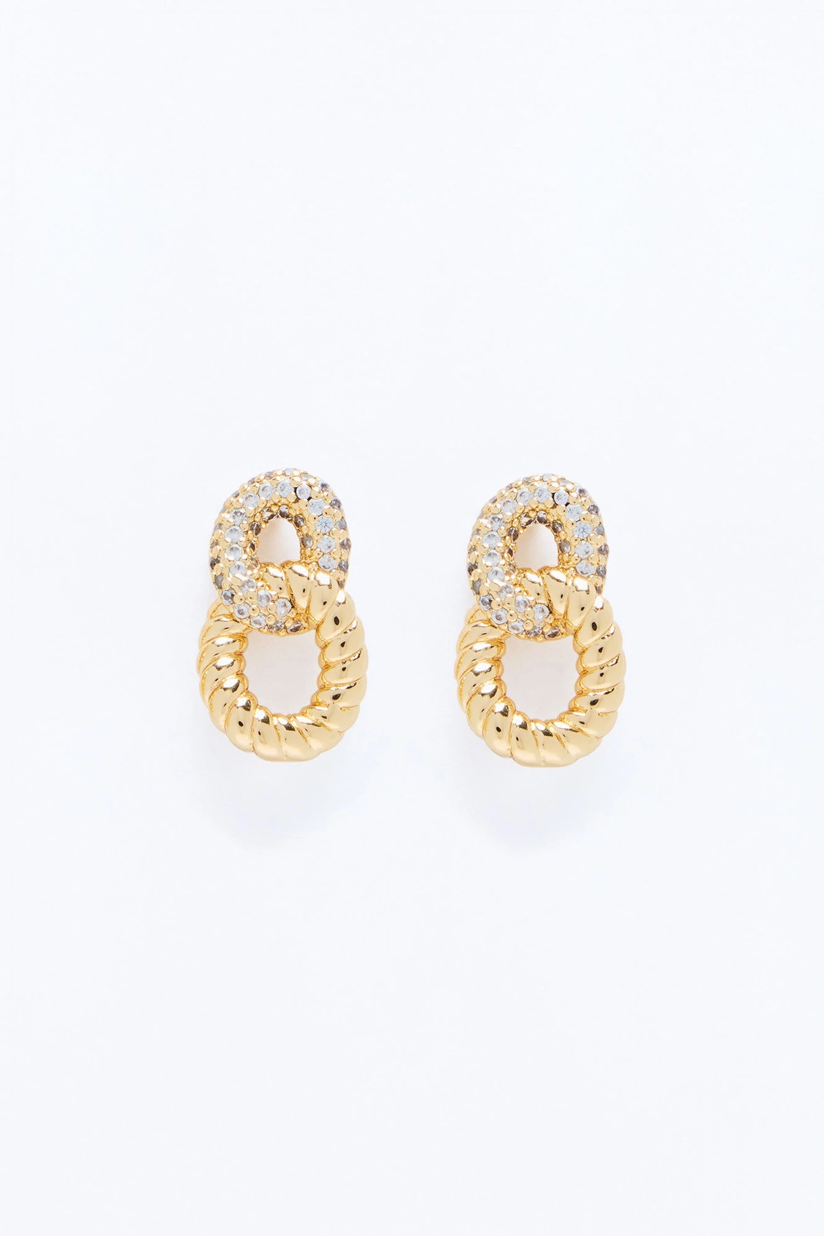 Cubic Zirconia We're Unbreakable Stud Earrings - Gold — Dourado