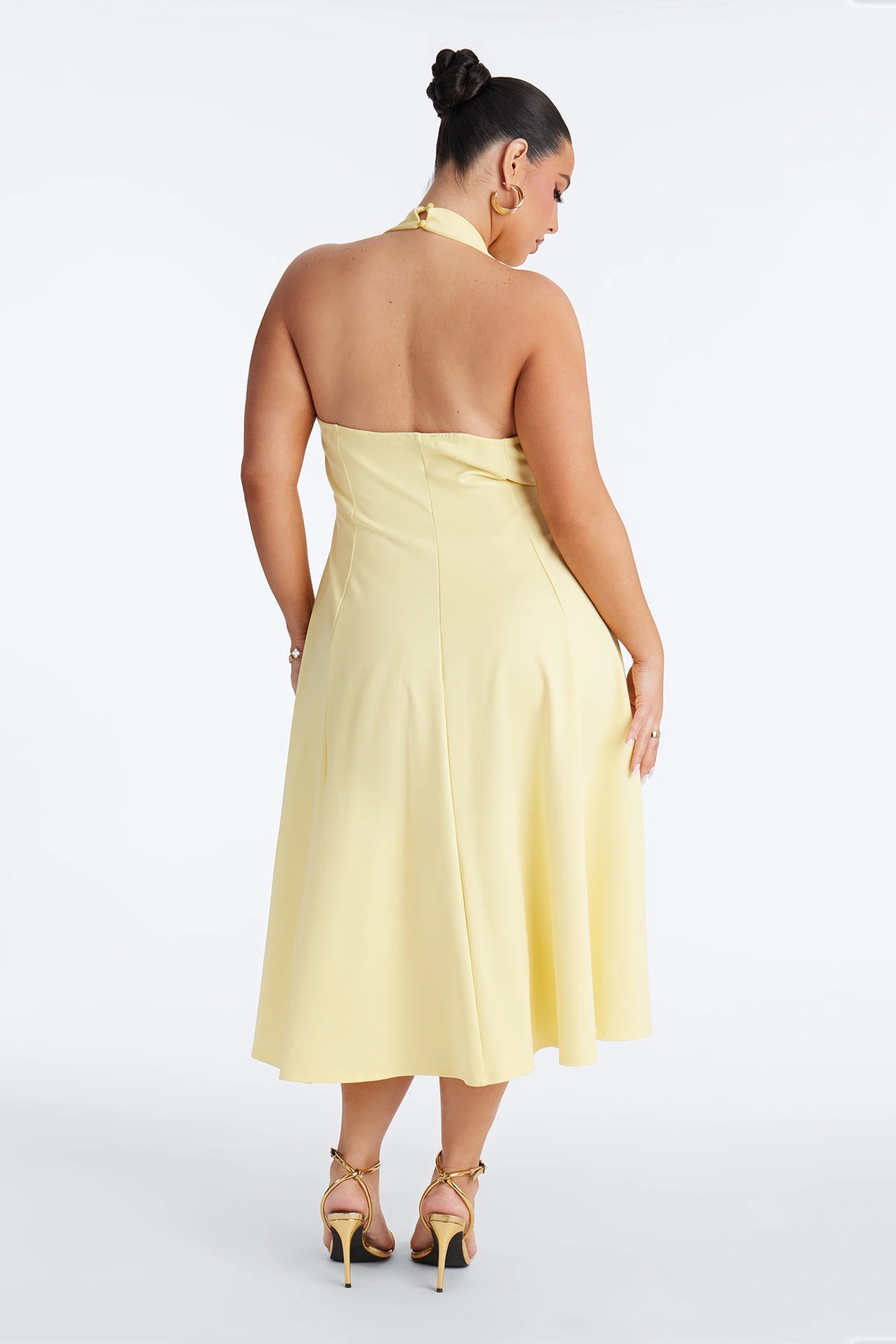 Mabel Ponte Midi Dress - Yellow — Amarelo
