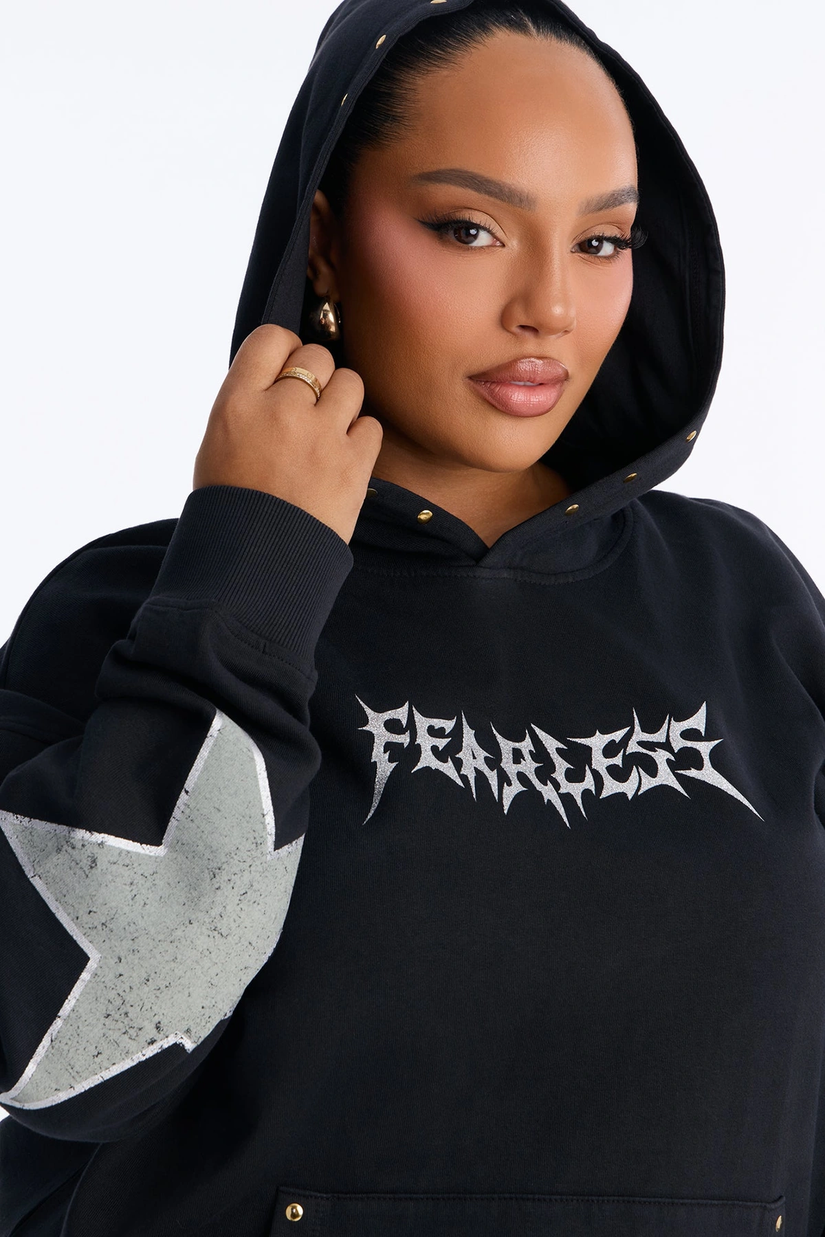 Fearless Fleece Hoodie Pant Set - Black — Preto