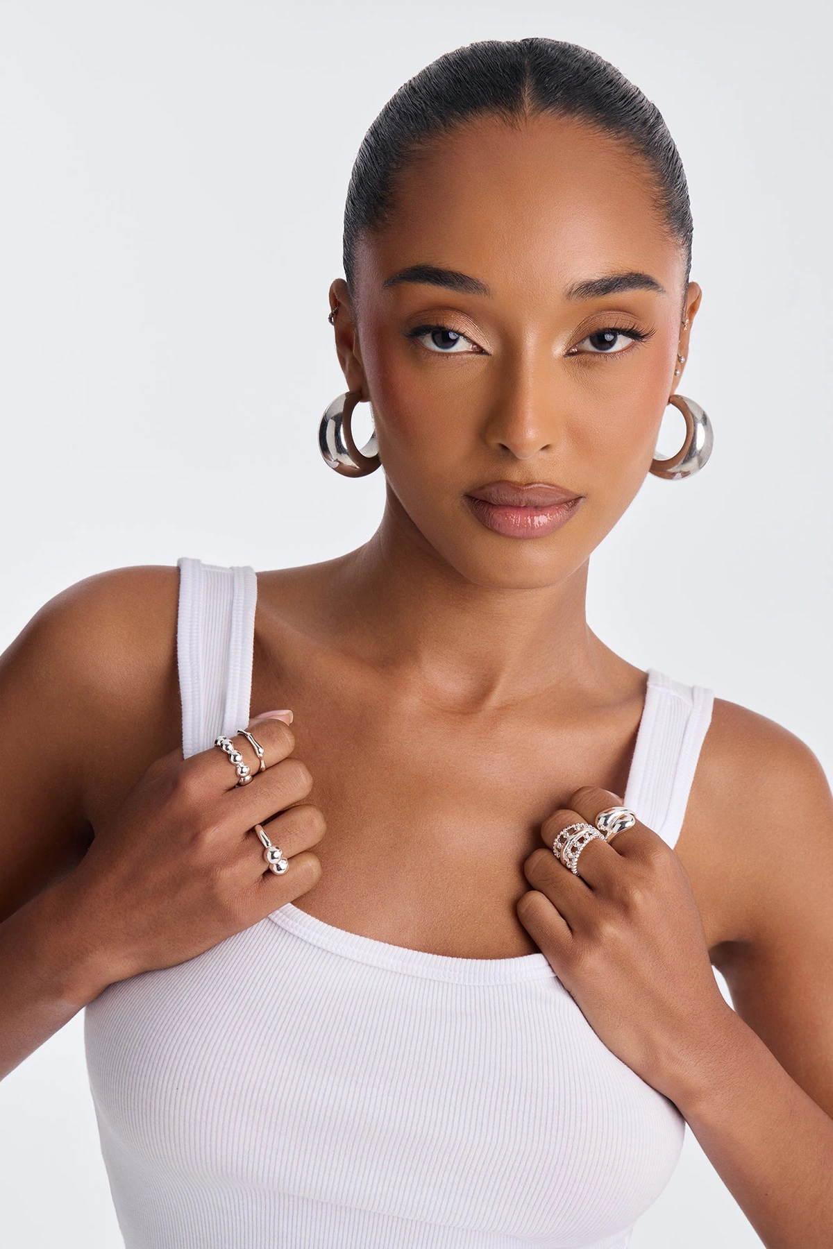 Dare Me 5 Piece Rings Set - Silver — Prateado
