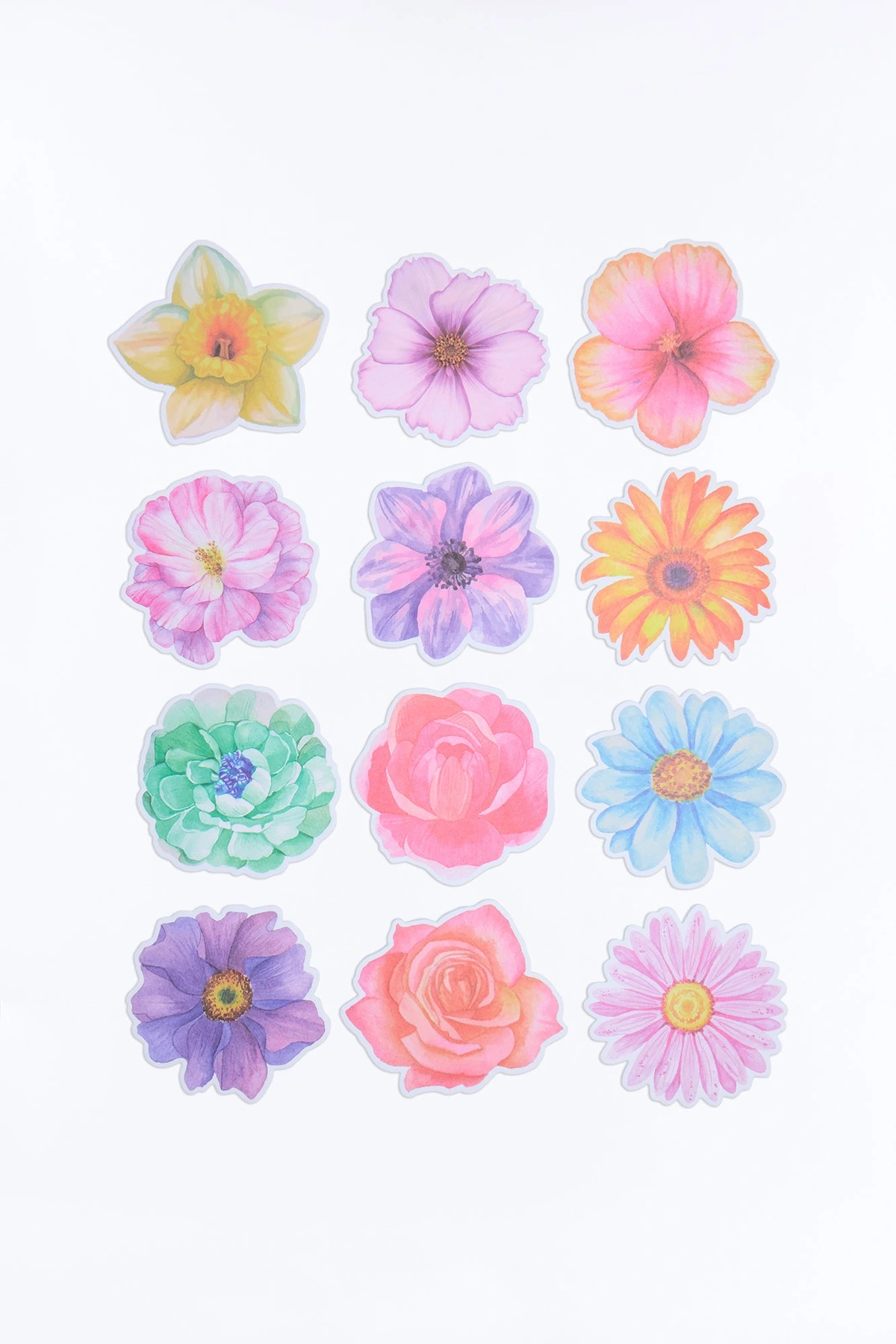 Flowers Sticky Notes 12 Pack Set - Multi Color — Multicolor