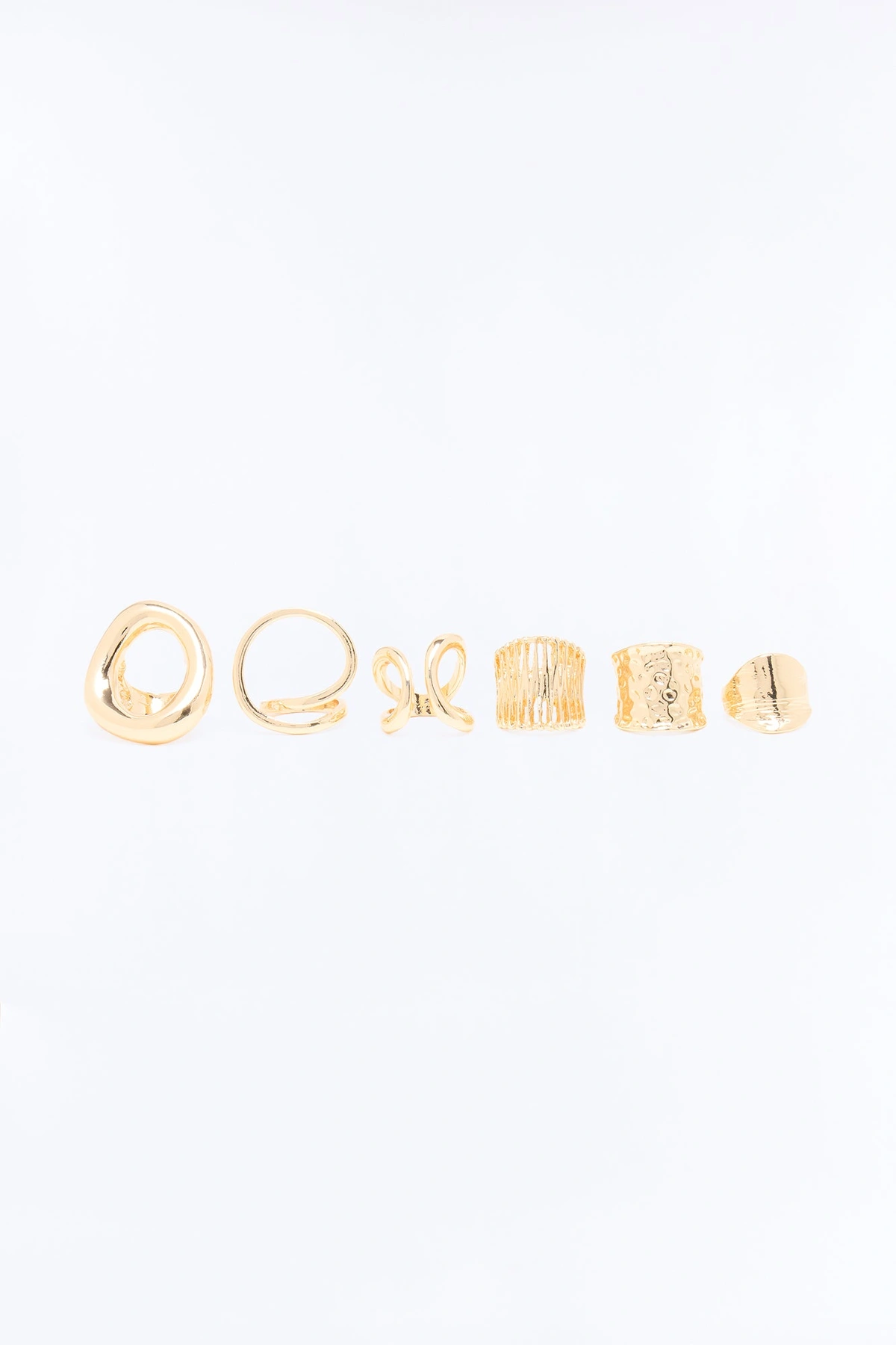 So Abstract 6 Piece Ring Set - Gold — Dourado