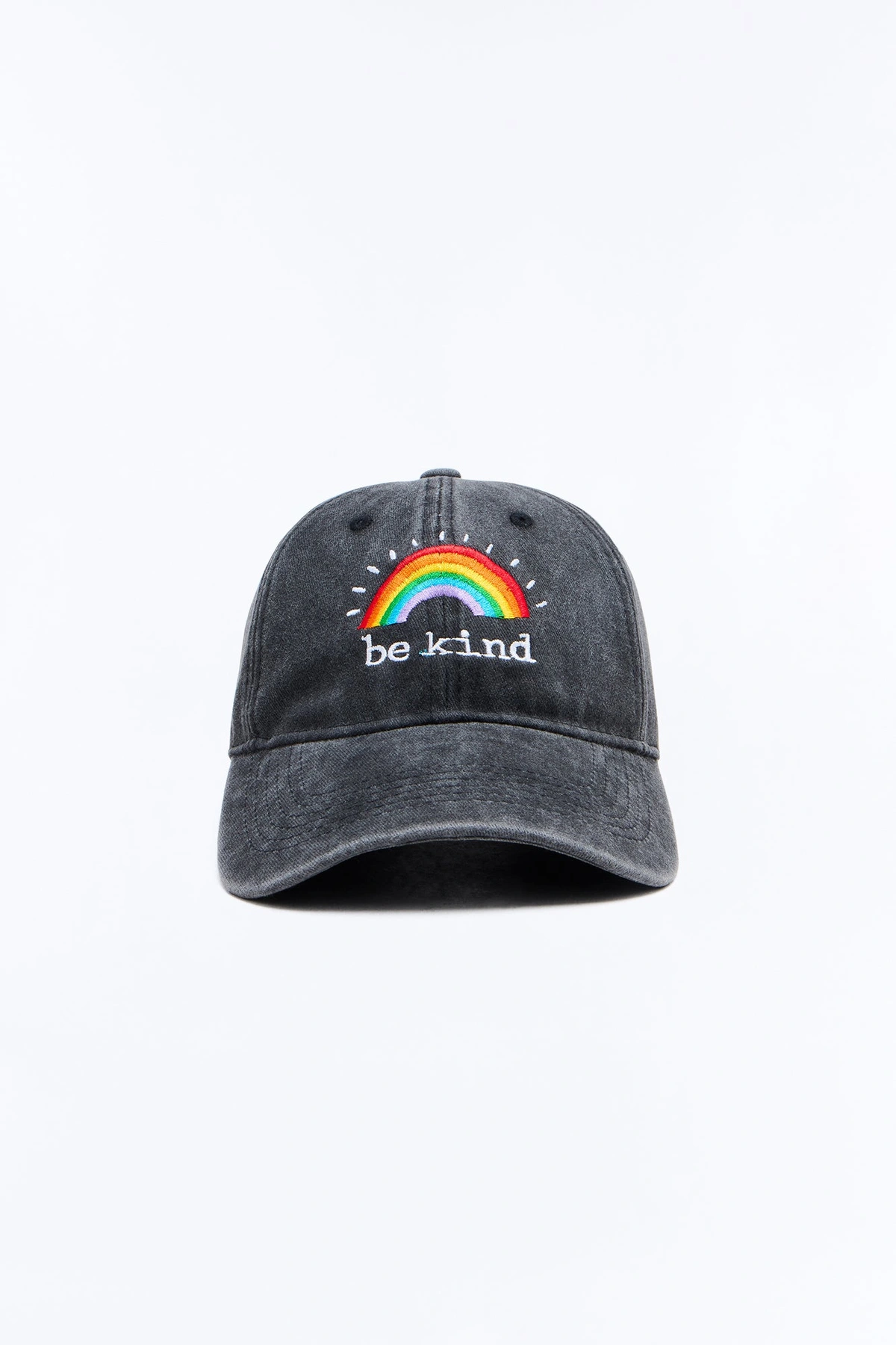 Be Kind Vintage Denim Baseball Hat - Black/combo — Preto/combinação