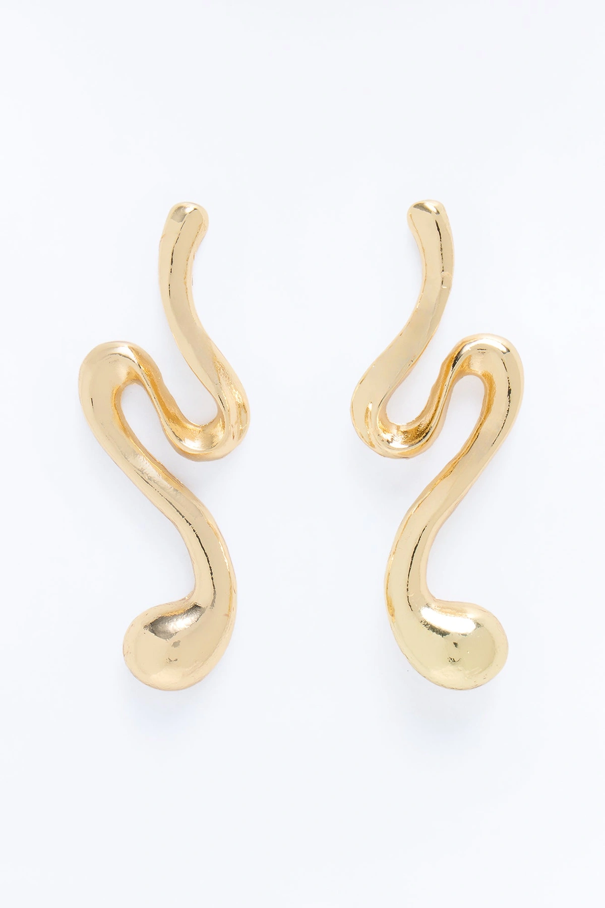 Nessa Abstract Drop Earrings - Gold — Dourado