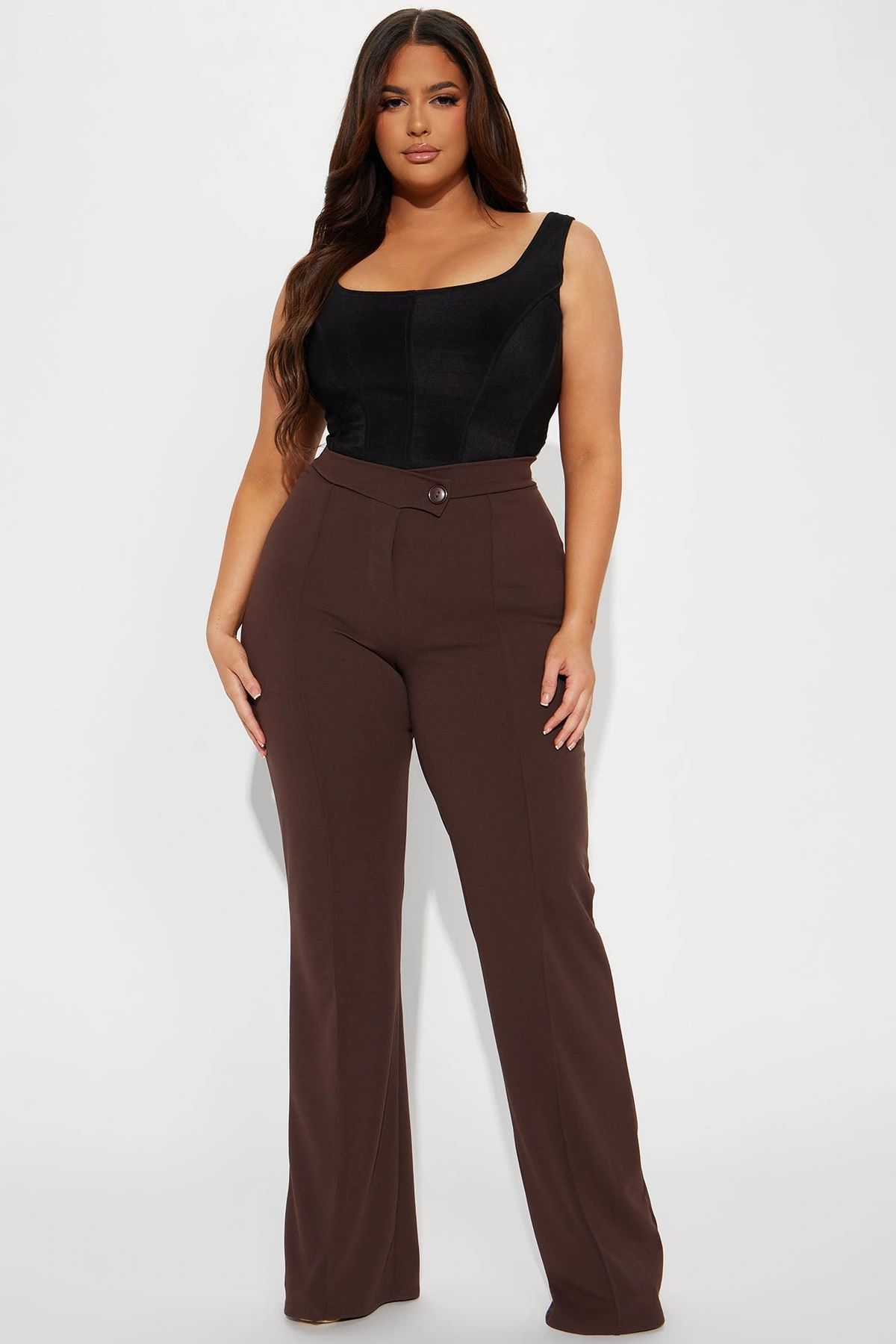 Tall Call It Even Wide Leg Dress Pants - Chocolate — Chocolate
