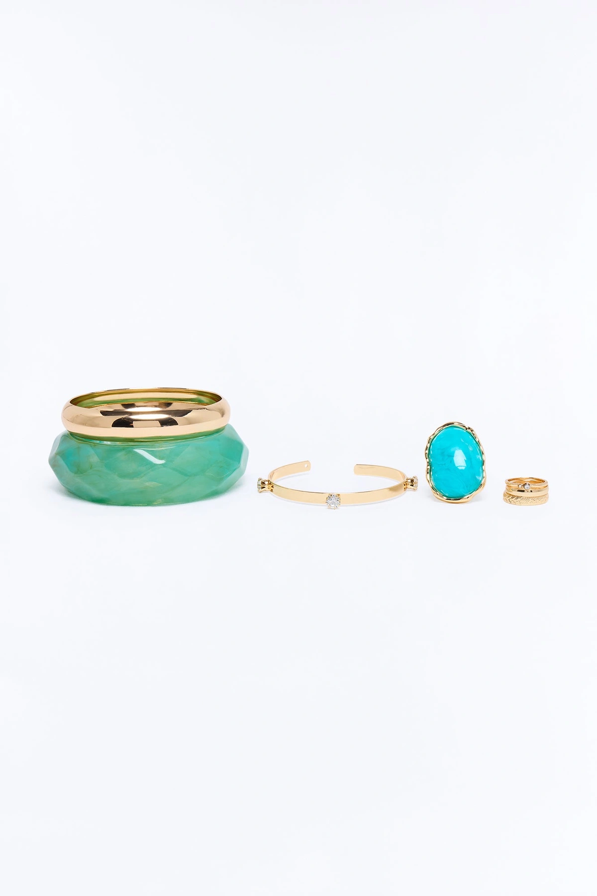 Nobody Like Me Bracelet And Ring Set - Turquoise — Turquoise