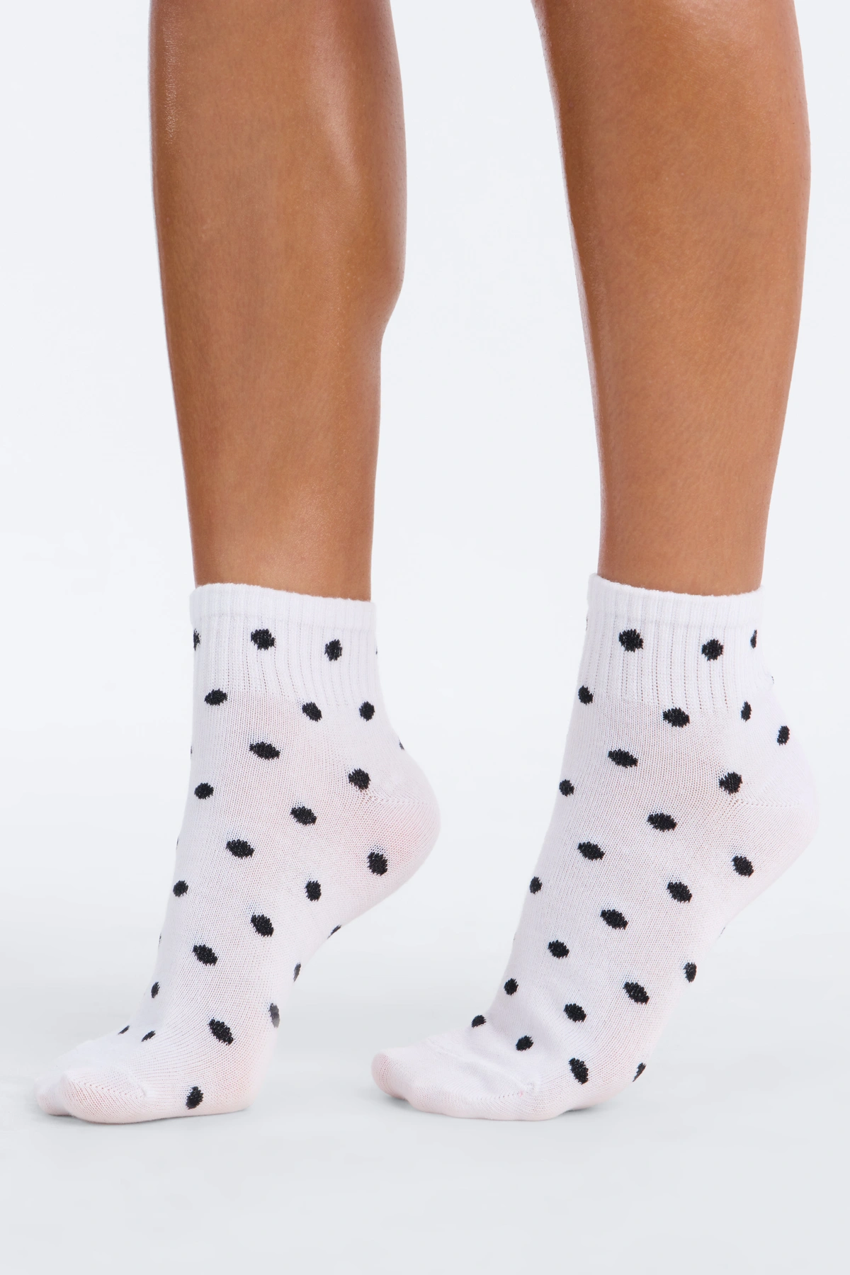 10 Pack Dots And Stripes Quarter Length Socks - Black/combo — Preto/combinação