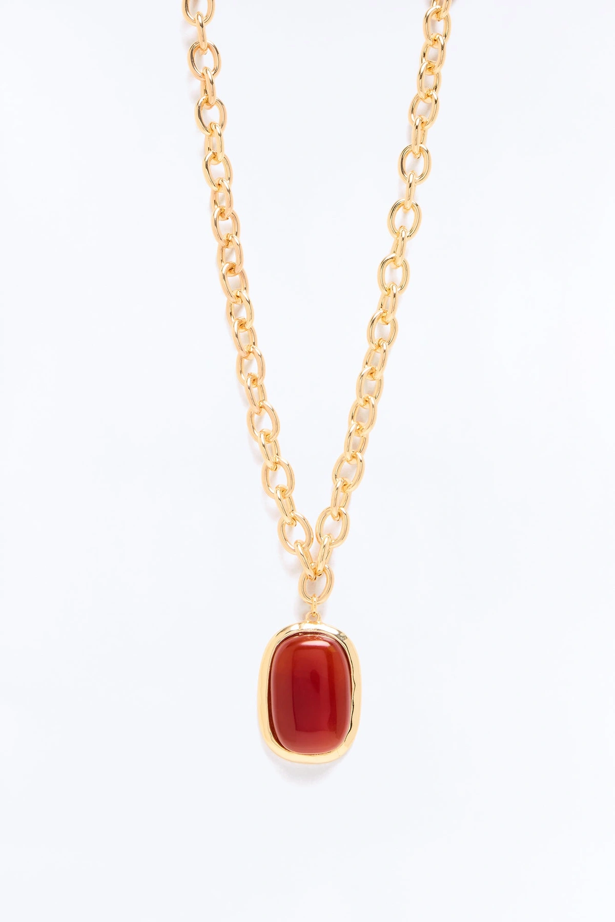 Beauty Beholder Necklace - Gold/Brown — Dourado/Castanho