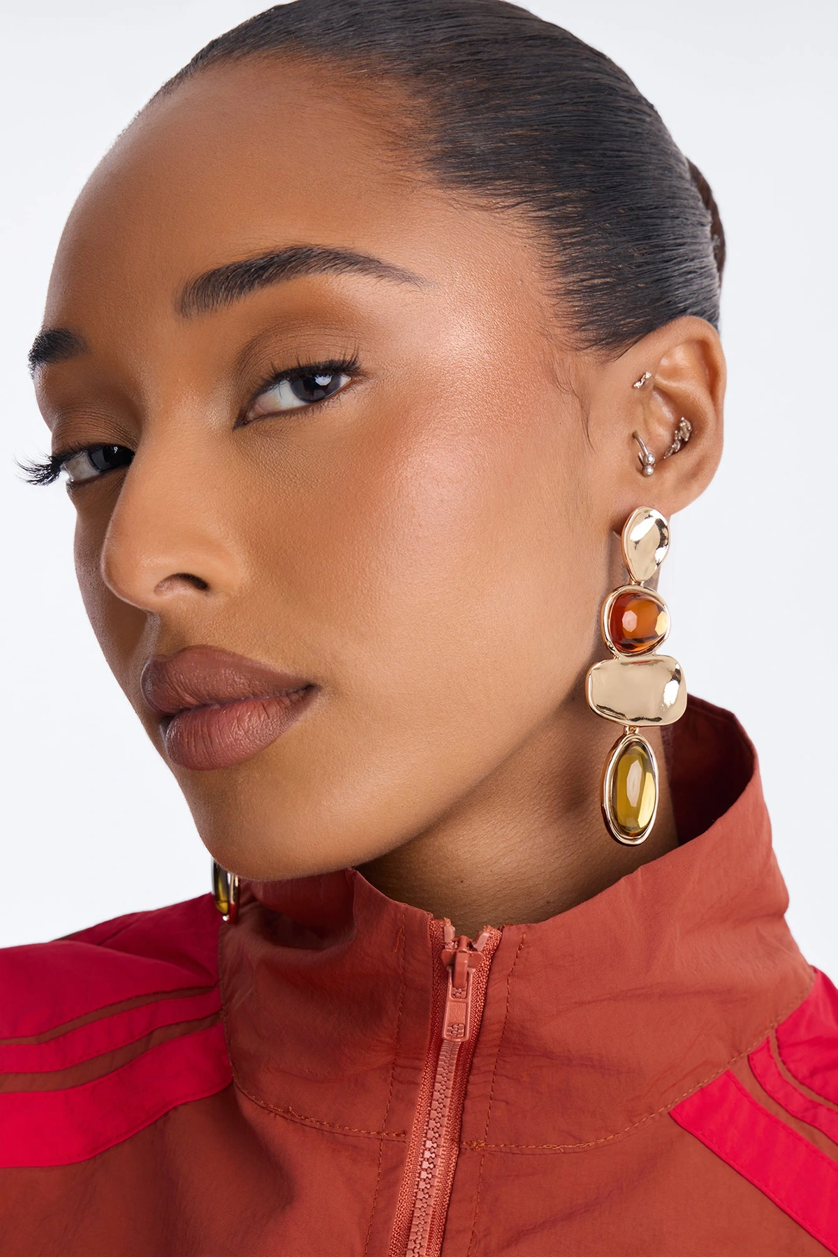Last Licks Of Summer Drop Earrings - Gold/Orange — Dourado/Laranja