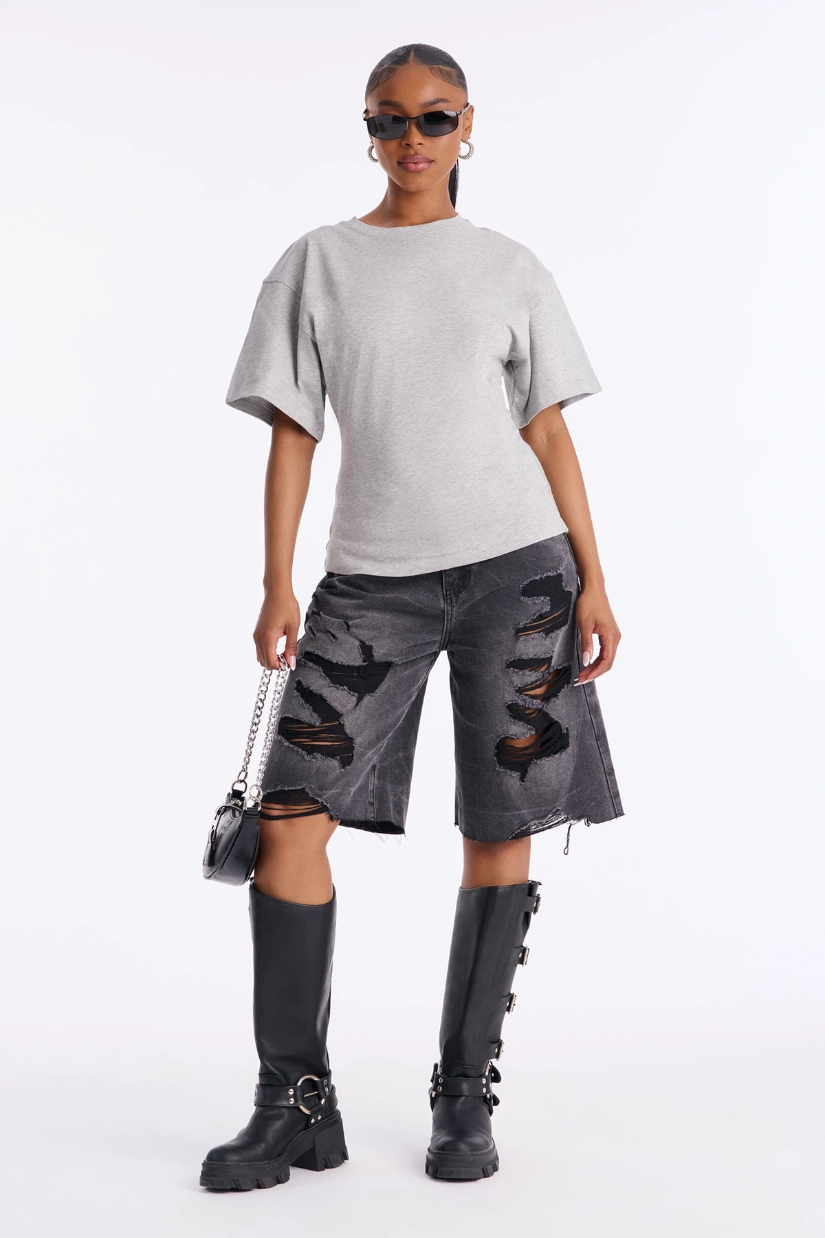Jayden Fitted T-Shirt - Heather Grey — Cinzento mesclado