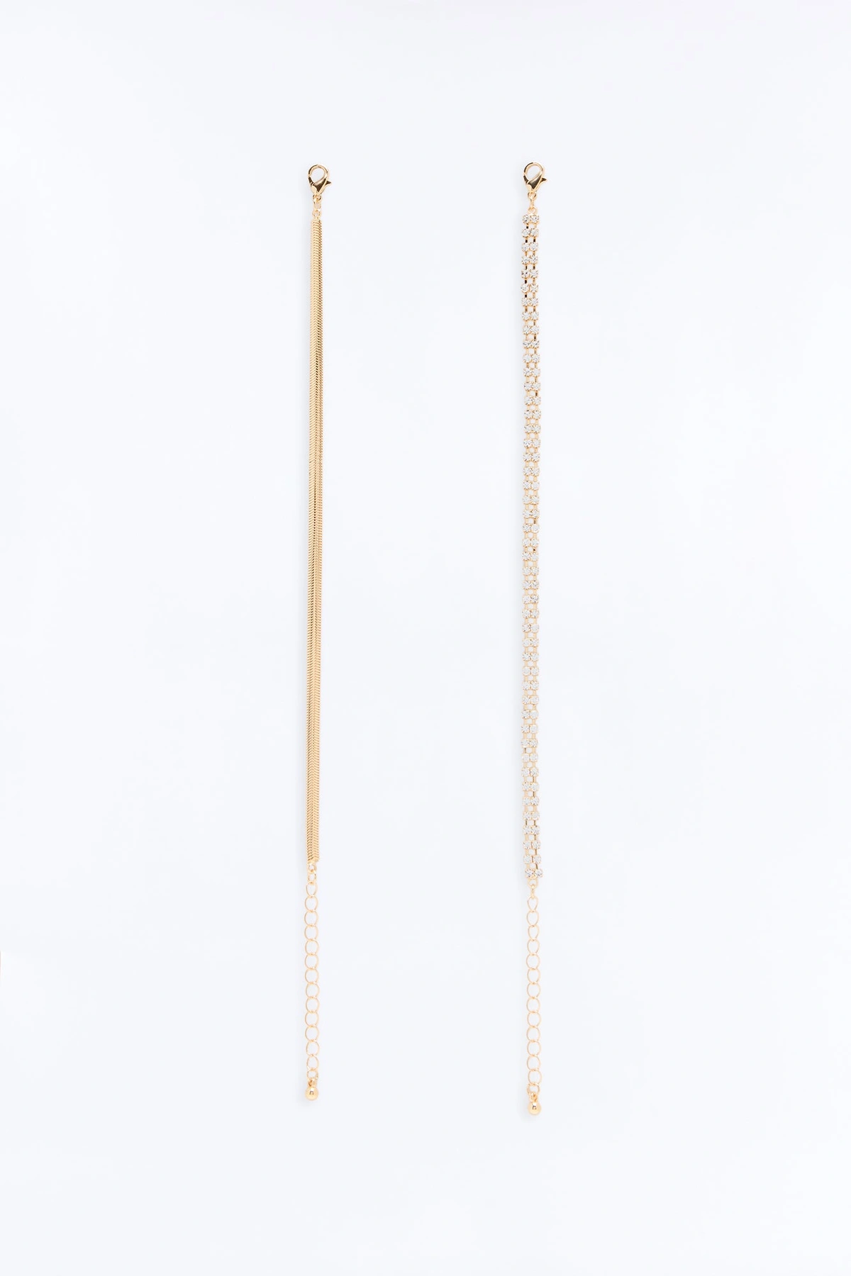 Classy Act Rhinestone Anklet - Gold — Dourado