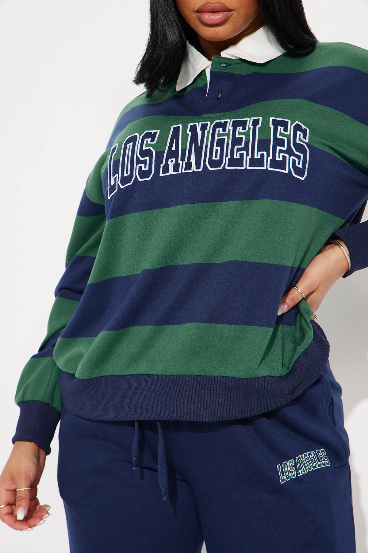 Sporty Day Wide Leg Pant Set - Hunter — Verde-escuro