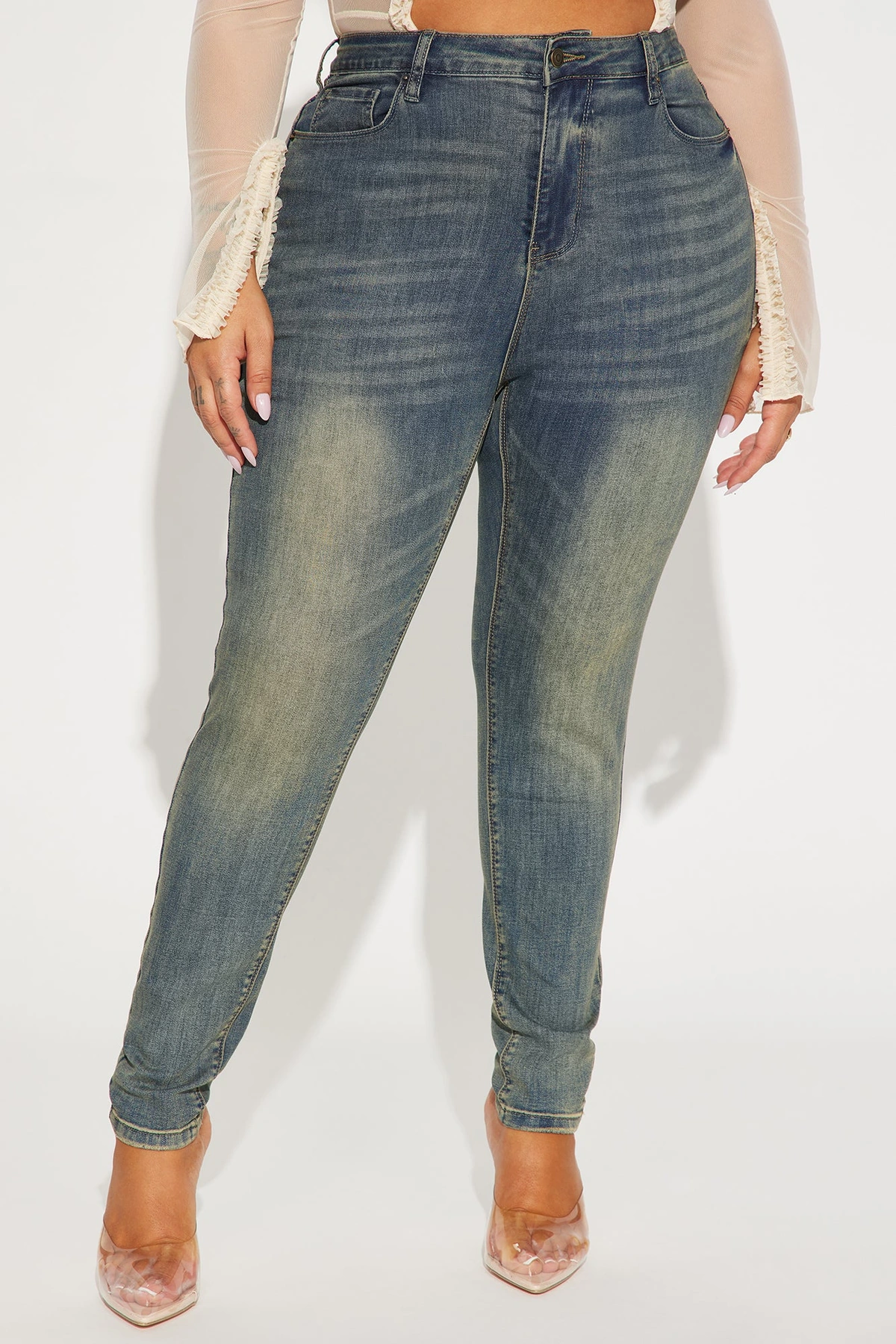 Isla Sculpting Skinny Jeans - Medium Wash — Ganga de lavagem média