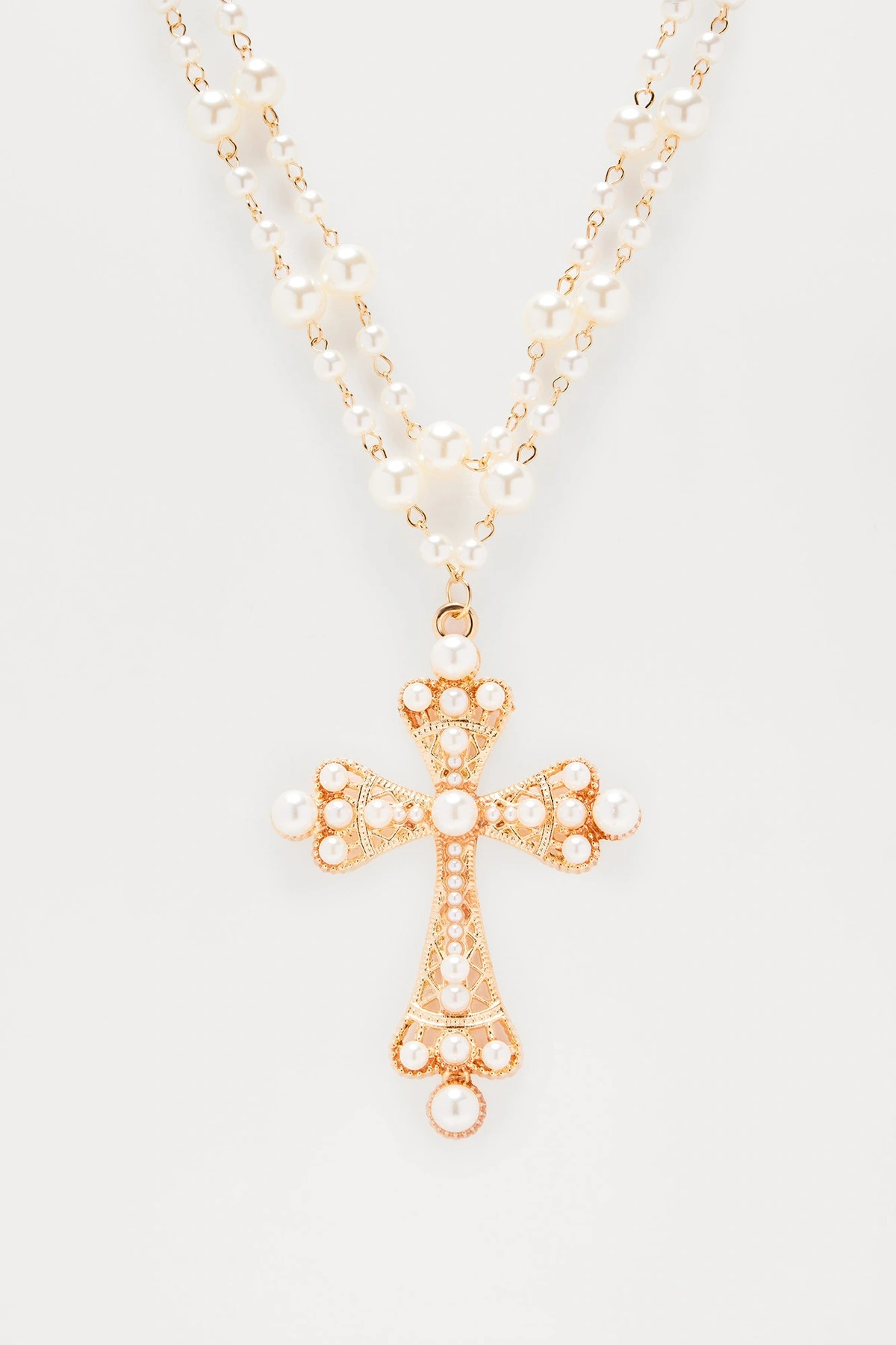 Mother Of All Pearls Necklace - White/Gold — Branco/Dourado