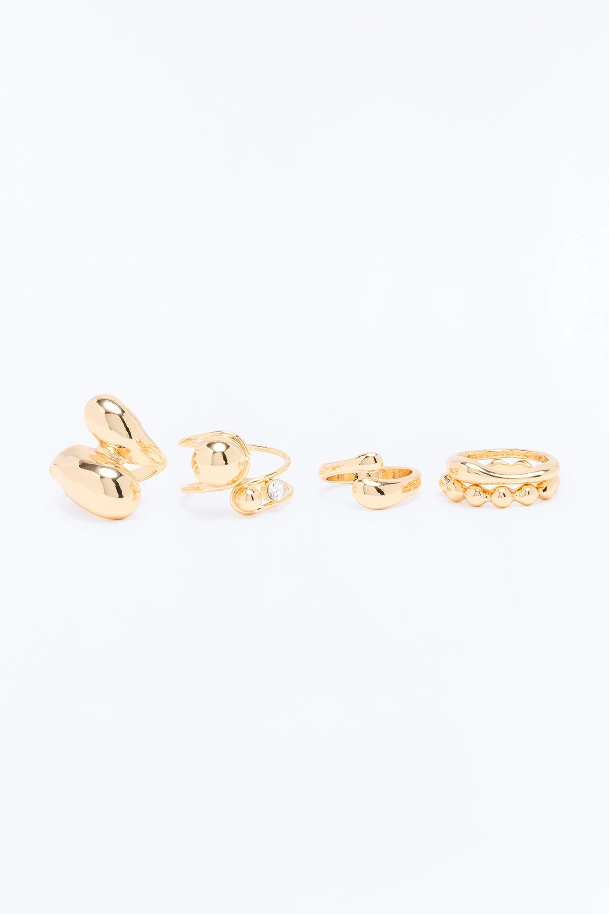 Kind Minds 5 Piece Rings Set - Gold — Dourado