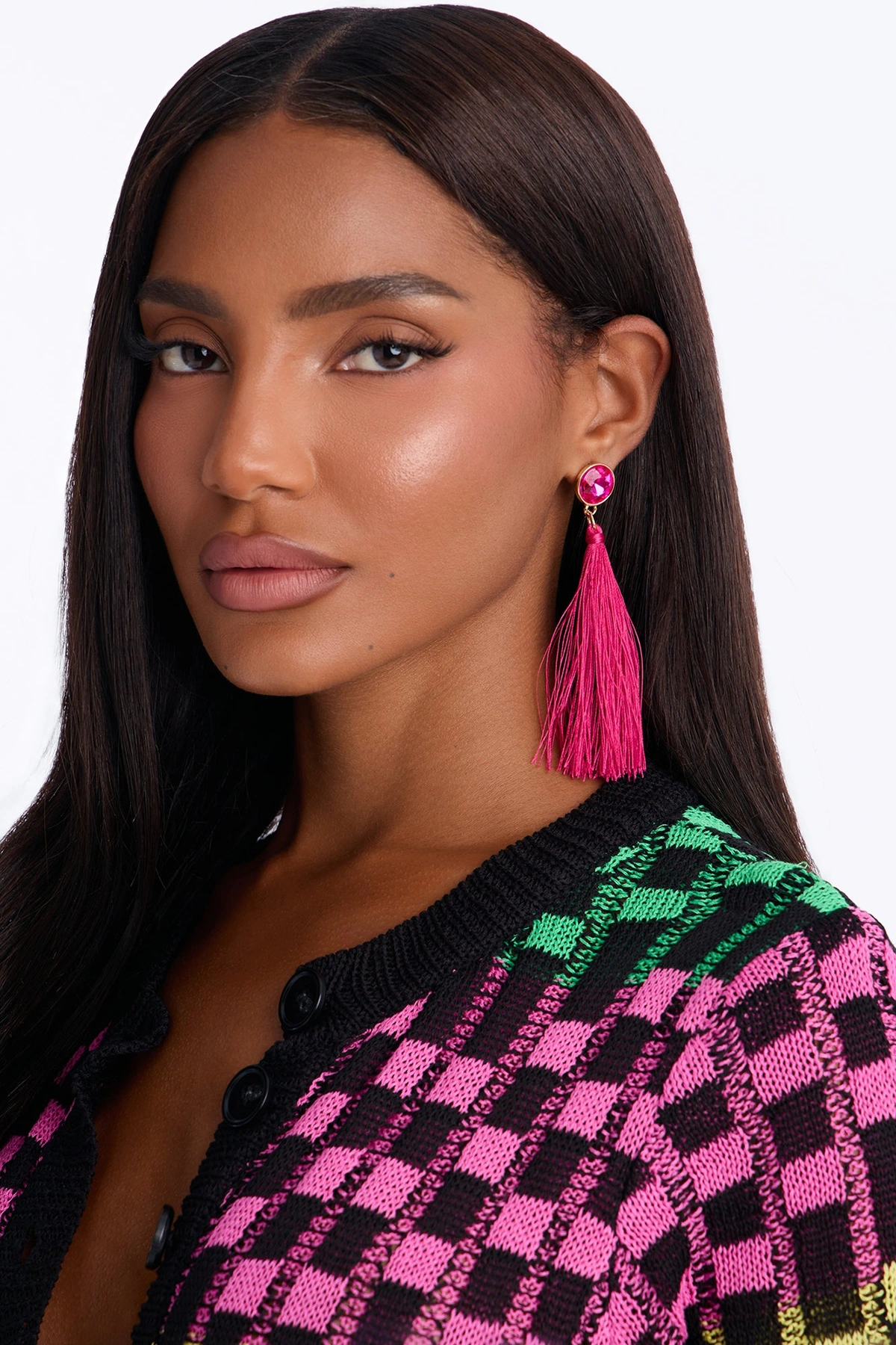 Crystal Bay Drop Earrings - Fuchsia — Fúcsia