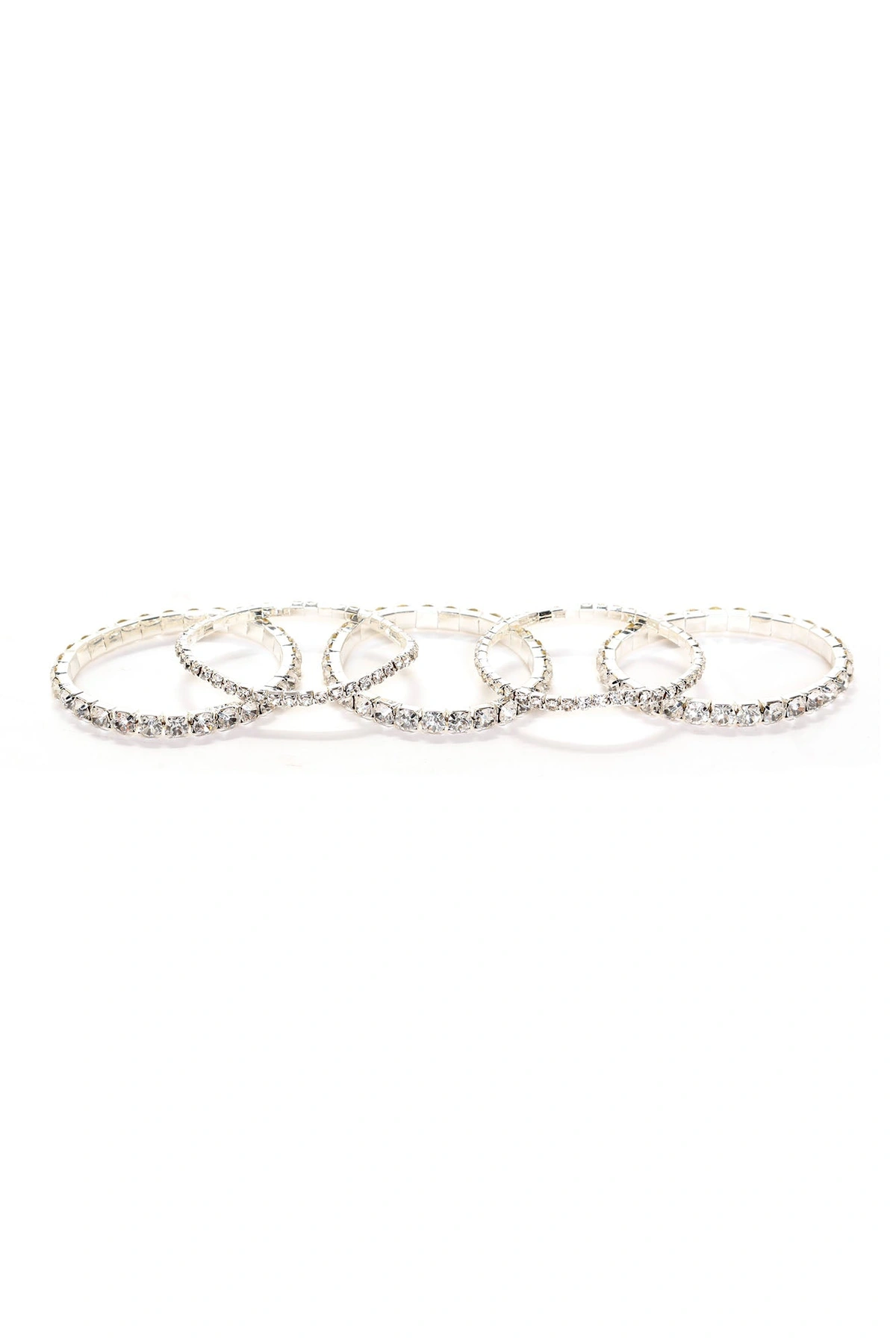 A Little Glam Moment 5 Piece Bracelet Set - Silver — Prateado