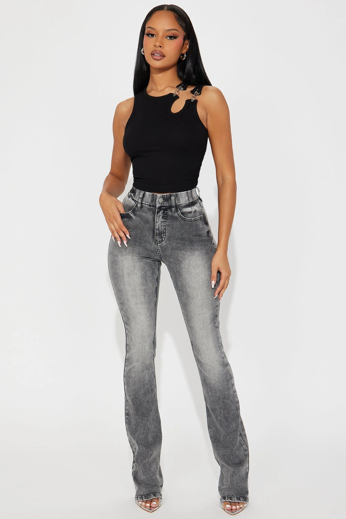 Tall She Stands Out Tummy Control Bootcut Jeans - Grey — Cinzento