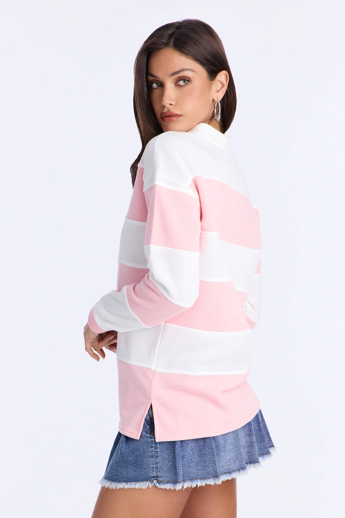 Katie Rugby Striped Polo - Pink/combo — Rosa/combinação