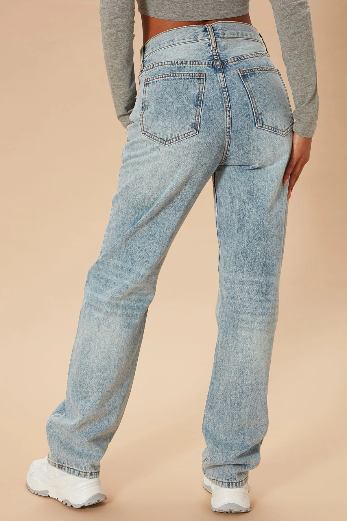 Crossover Straight Leg Jeans - Light Blue Wash — claro Azul lavagem
