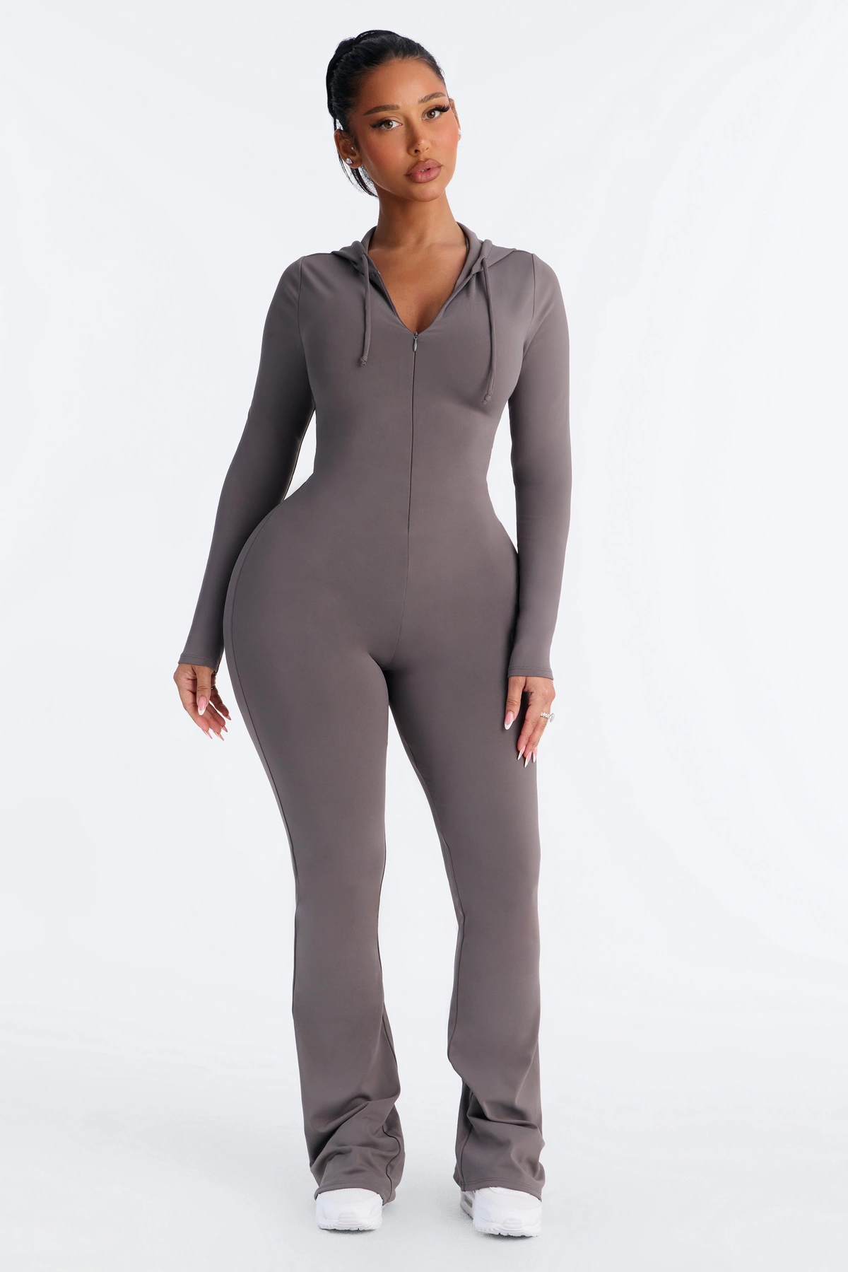 Luna Zip Up Jumpsuit - Charcoal — Cinzento-escuro