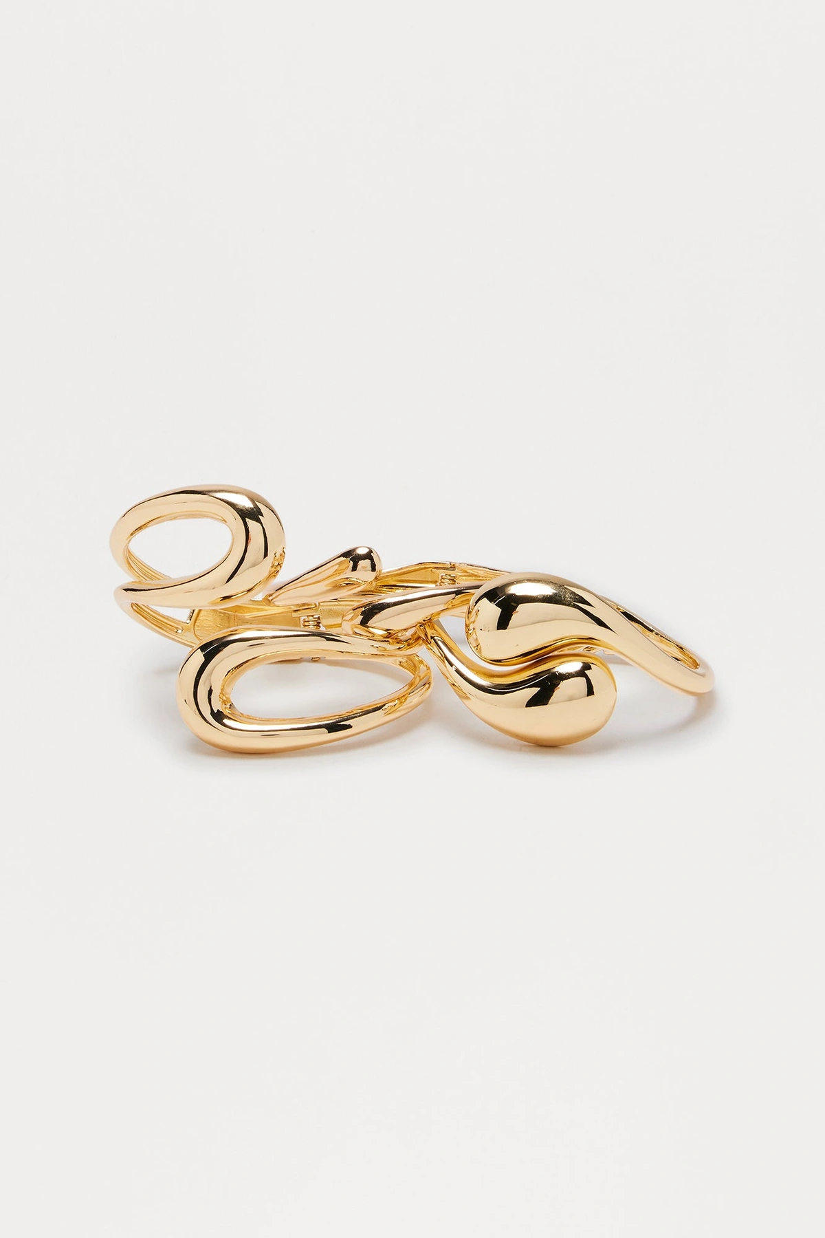 Jude Abstract 3 Piece Bracelet Set - Gold — Dourado