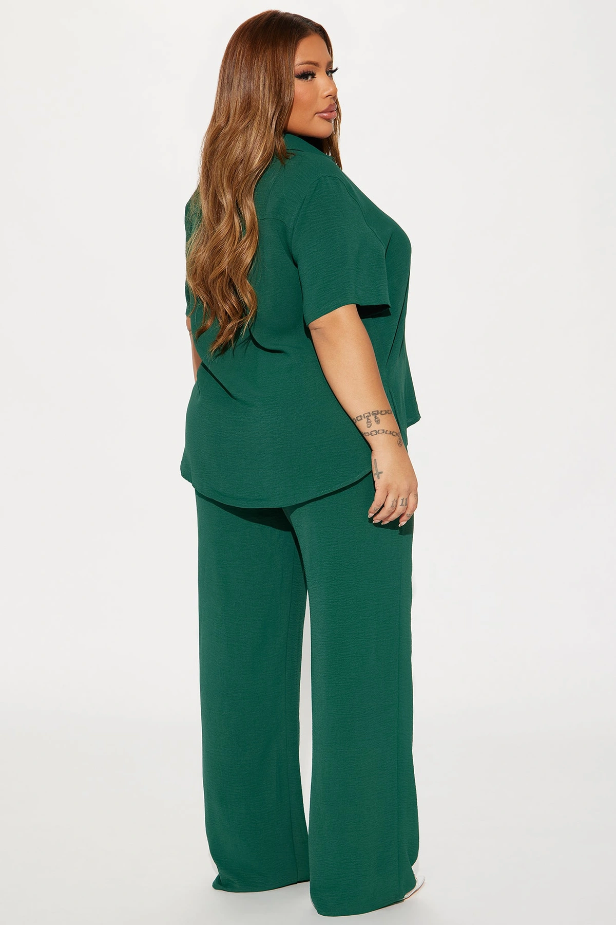 Makenzie Short Sleeve Pant Set - Hunter — Verde-escuro