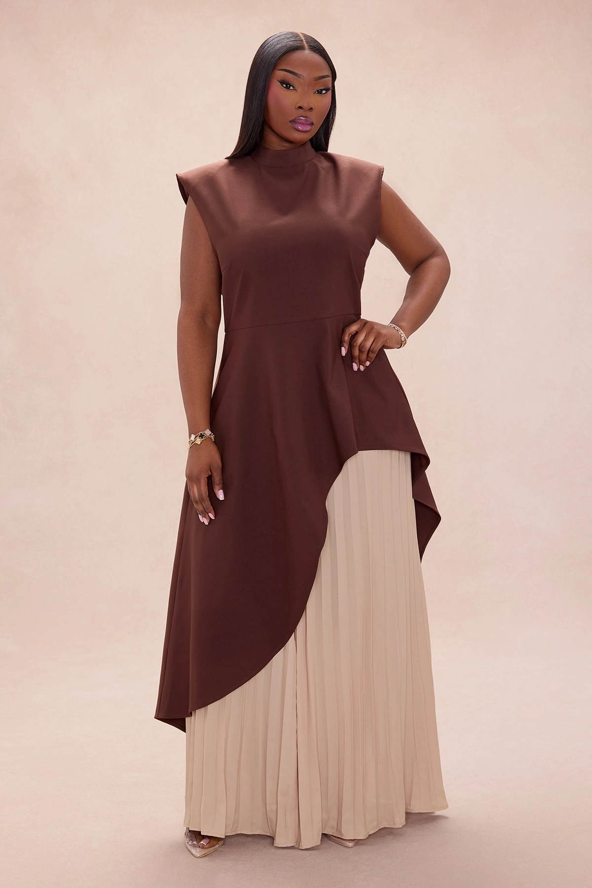 Paris Pleated Pant Set - Chocolate — Chocolate