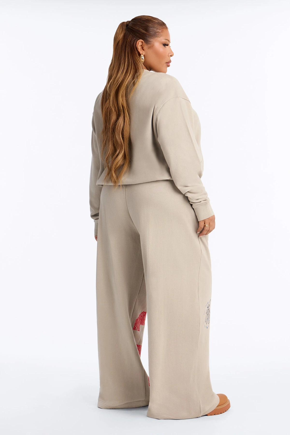 Everything Will Be Okay Fleece Pant Set - Taupe — Bege acinzentado