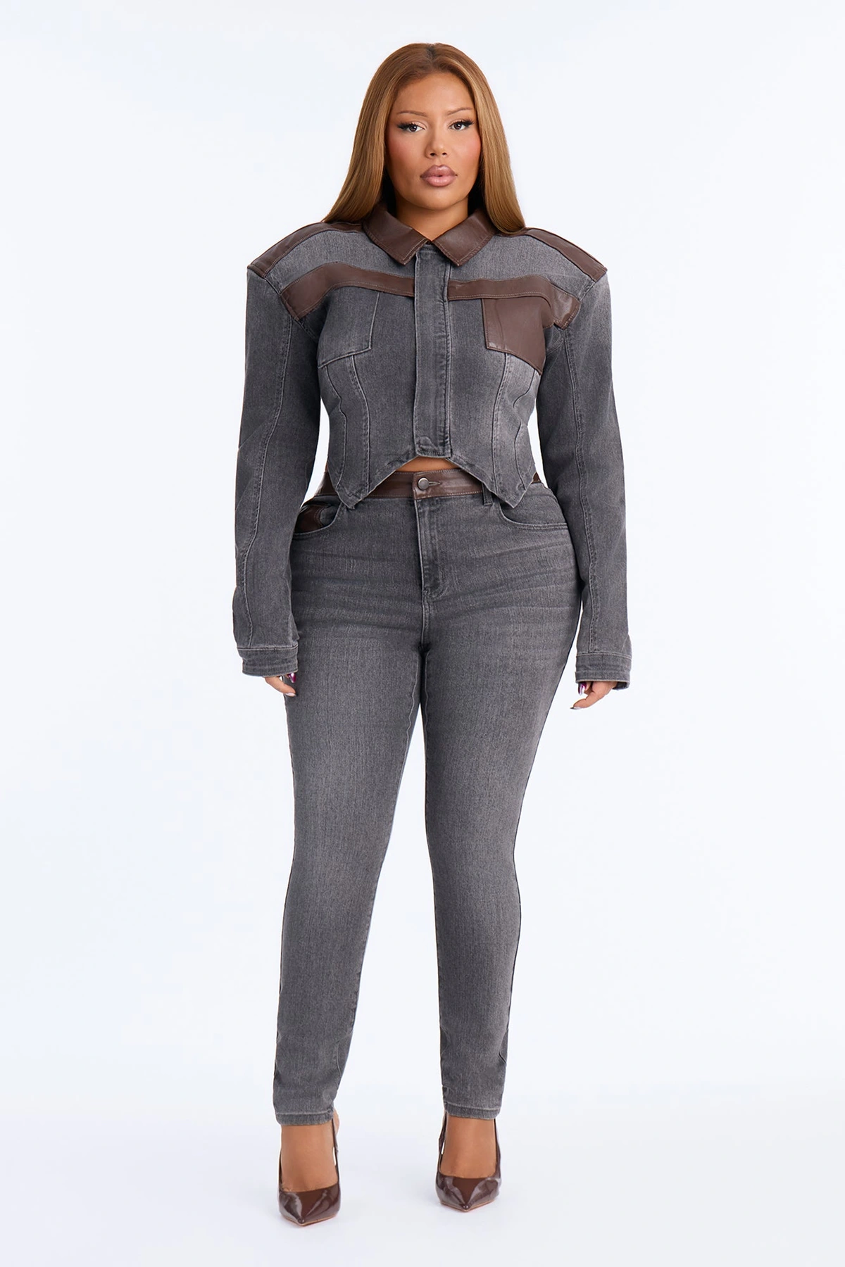 Power Stance Denim Jacket - Grey — Cinzento