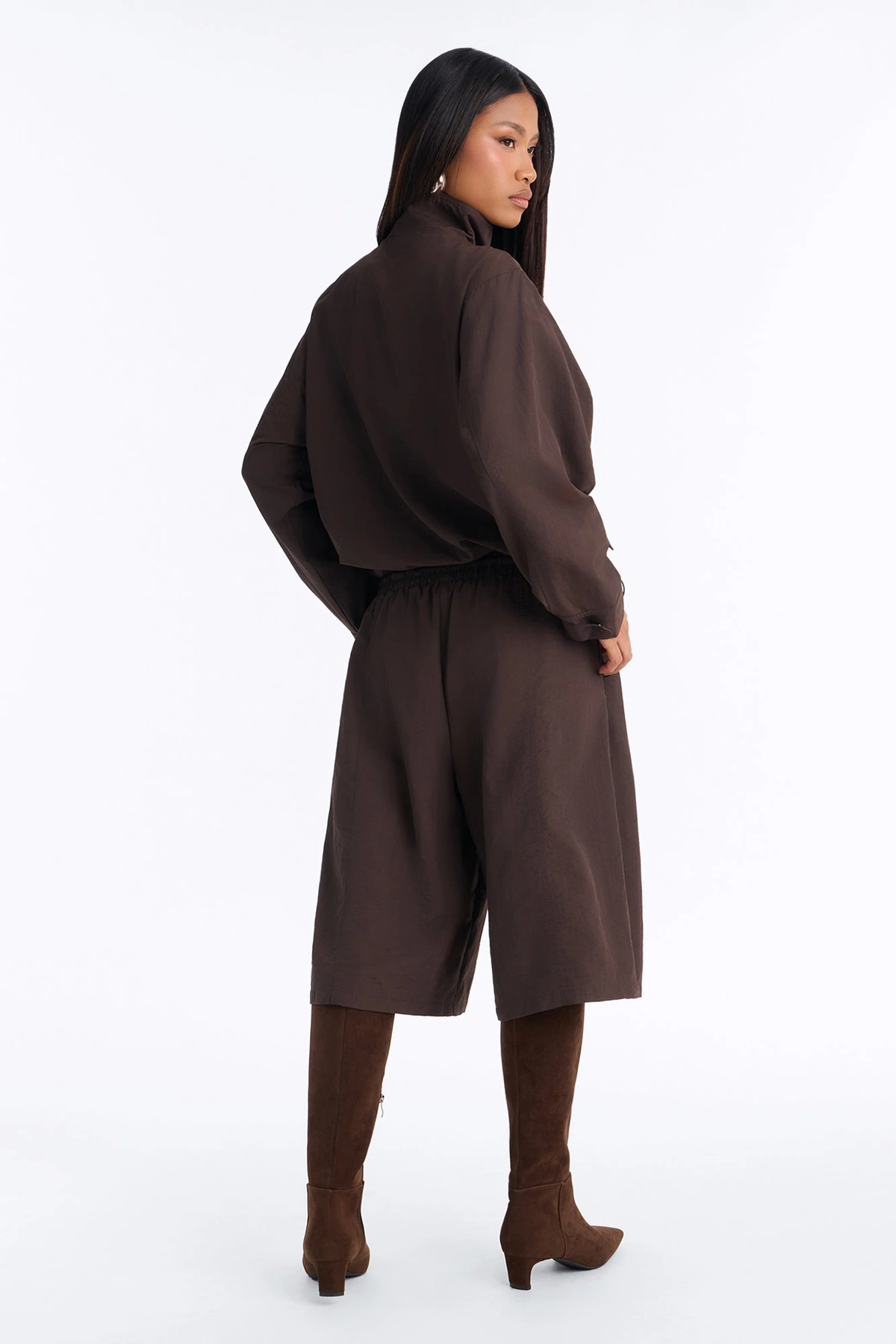 Amalie Windbreaker Jort Set - Chocolate — Chocolate