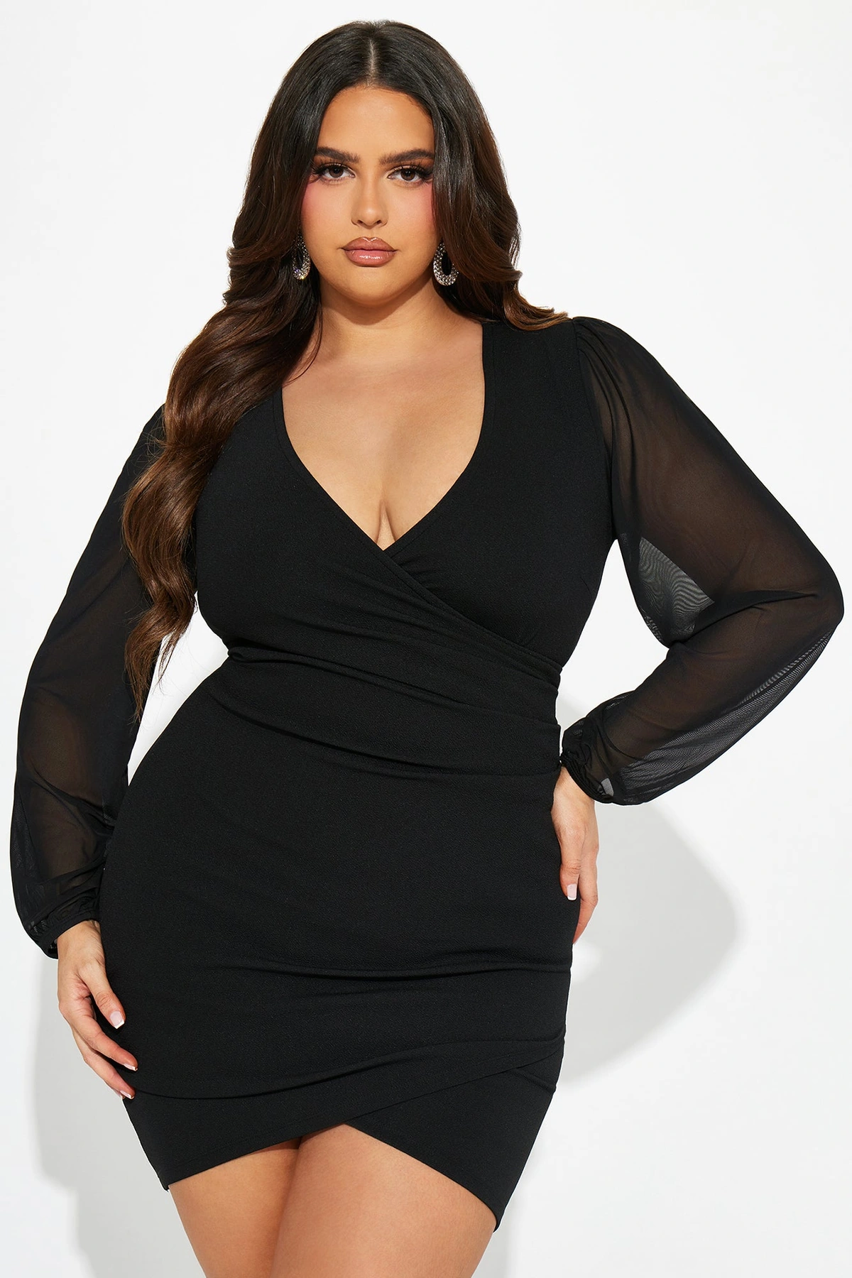 Hillary Wrap Dress - Black — Preto