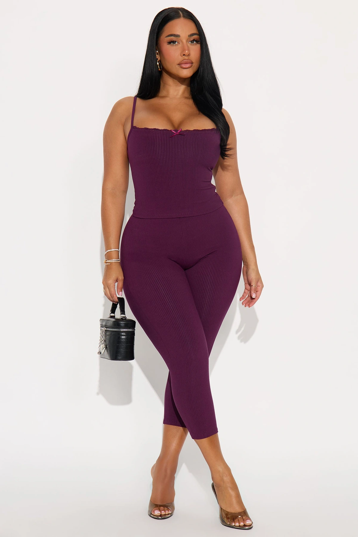 Stirling Snatched Capri Pant Set - Plum — Plum