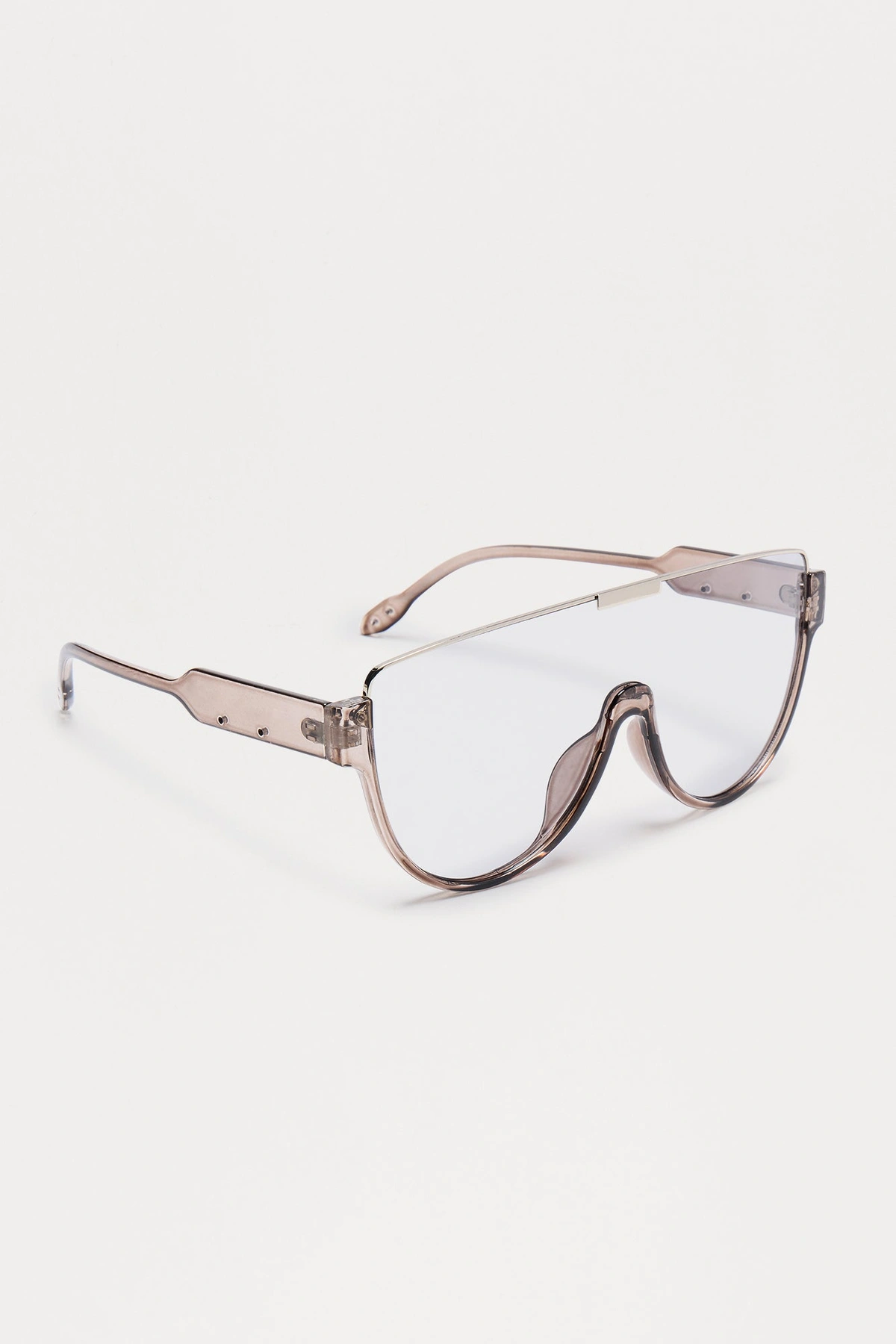 On A Mission Rimless Shield Sunglasses - Clear — Clear