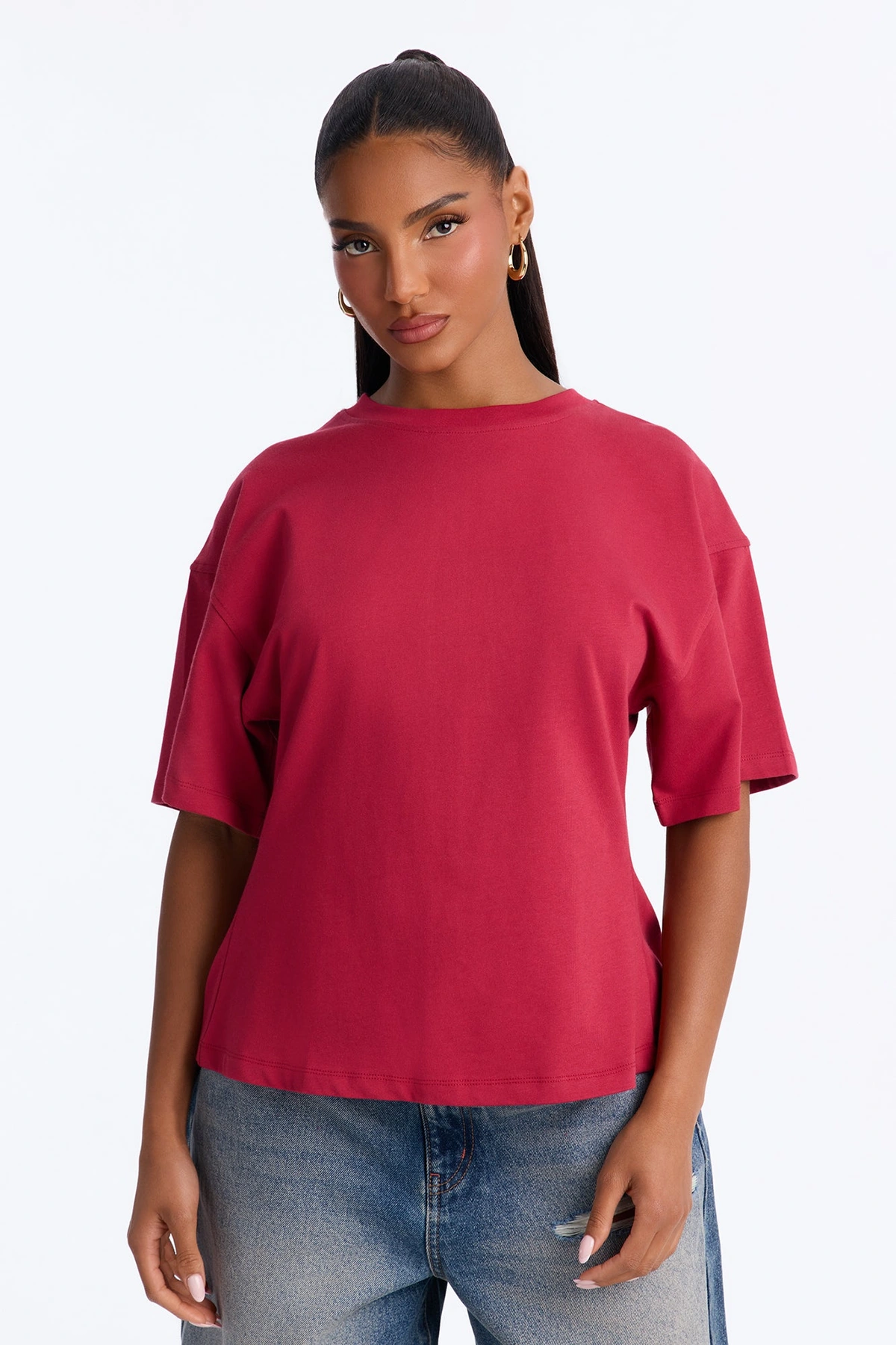 Jayden Fitted T-Shirt - Raspberry — Raspberry