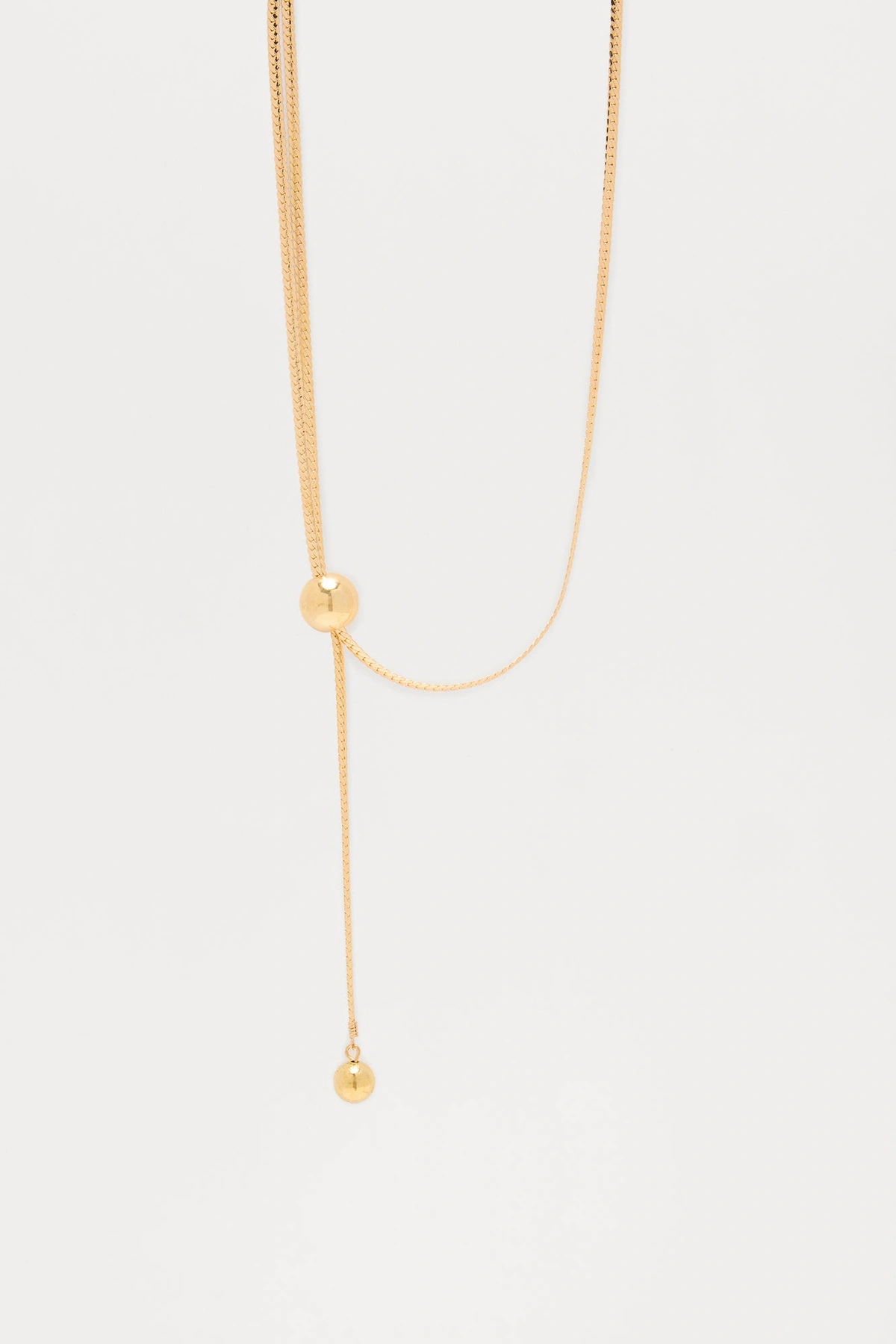 You Stay On My Mind Lariat Necklace - Gold — Dourado
