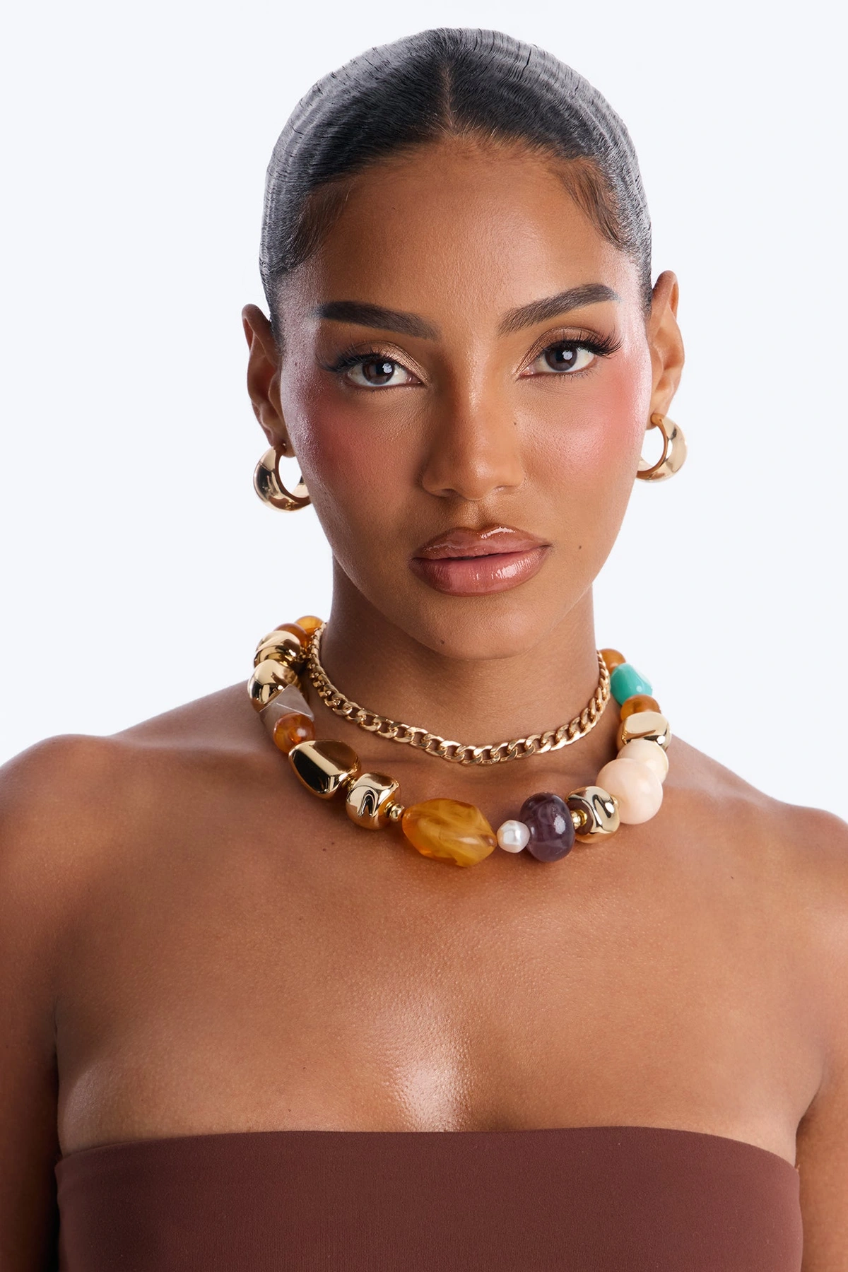 Endless Layered Necklace - Multi Color — Multicolor