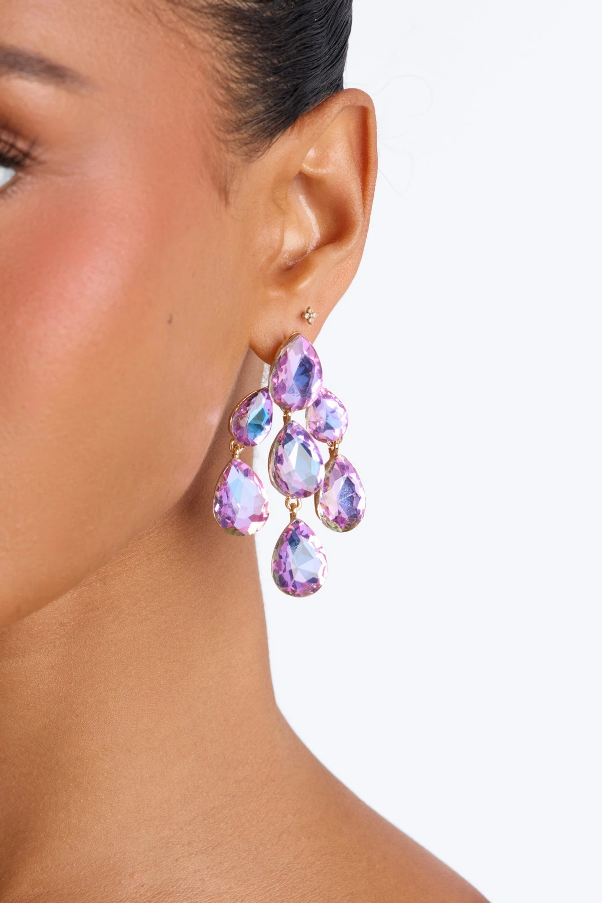 Water Reflection Drop Earrings - Blue/combo — Azul/combinação