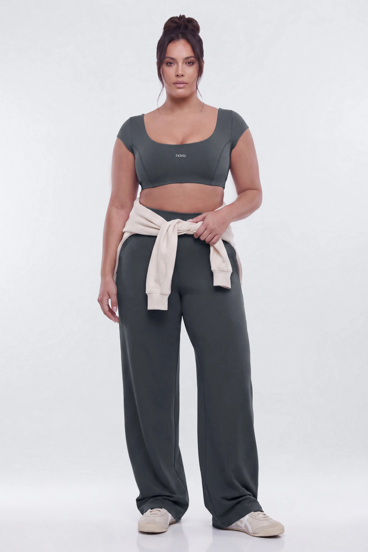 CloudForm™ Cap Sleeve Crop Top - Carbon — Carbon