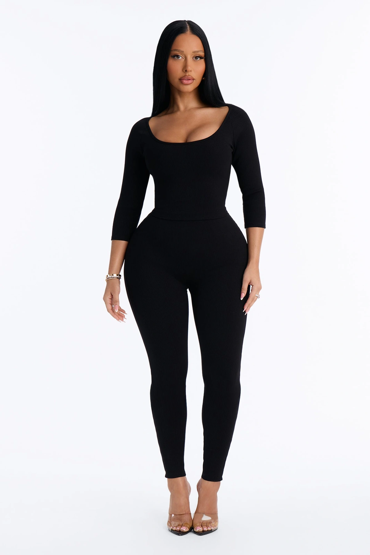 Jada Snatched Skinny Jumpsuit - Black — Preto