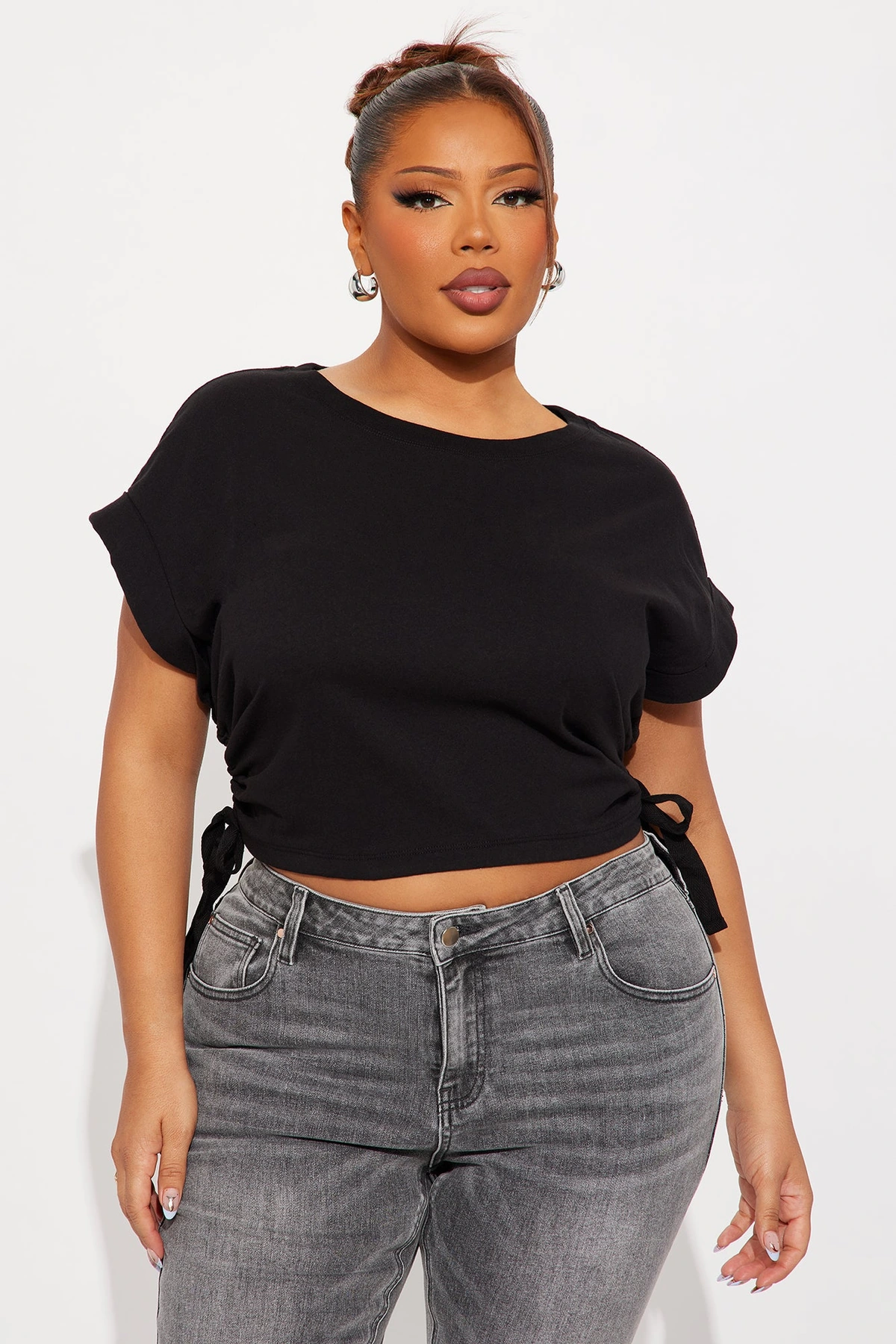 Take A Break Crew Neck Baby Tee - Black — Preto