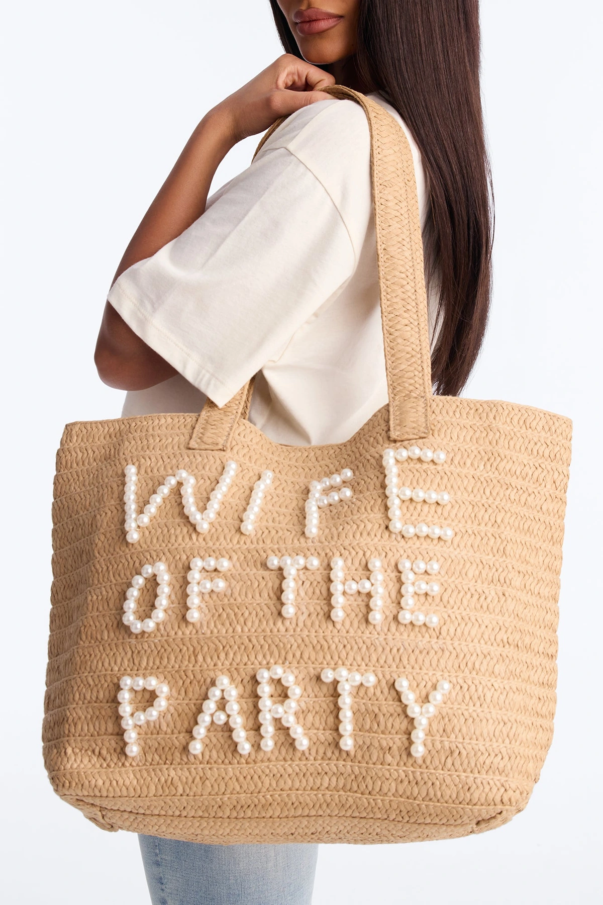 Wife Of The Party Straw Tote - Natural/Combo — Natural/combinação