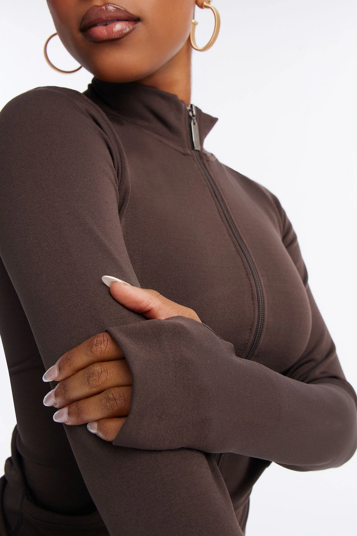 All Love Seamless Zip Up Legging Set - Chocolate — Chocolate