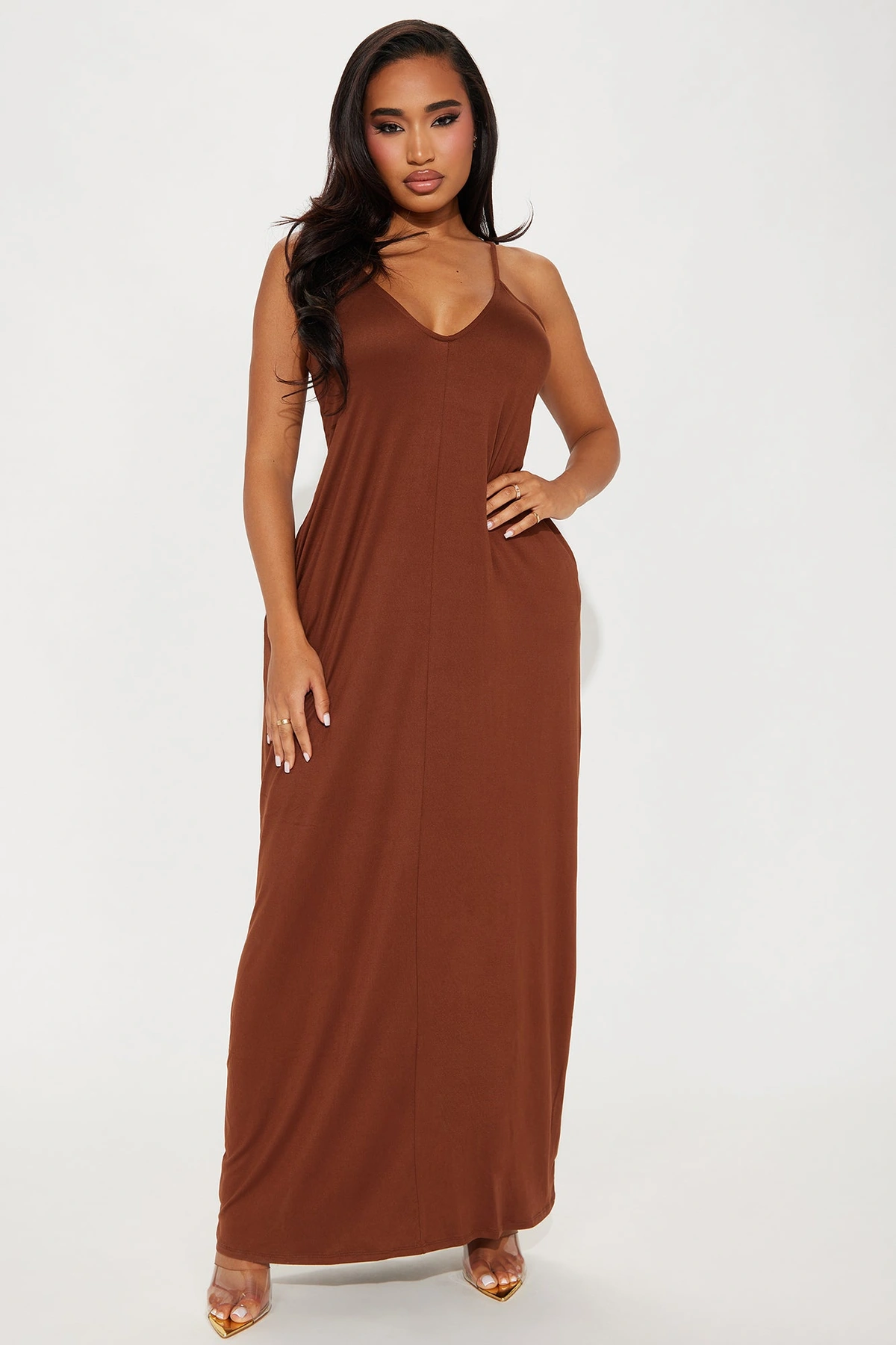 Simple Saturday Maxi Dress - Brown — Castanho